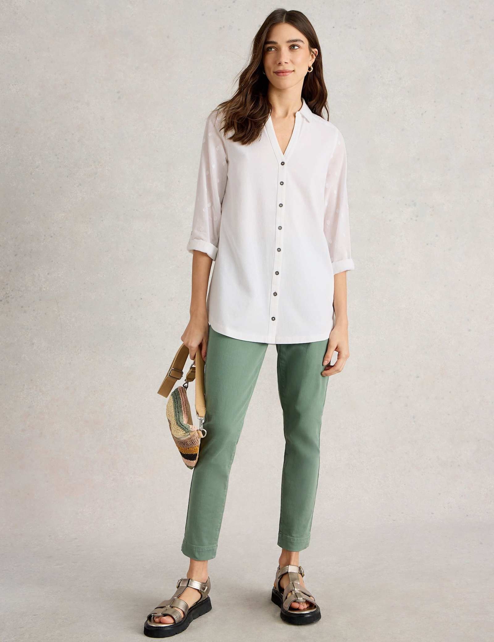 Pure Cotton Collared Longline Shirt - image 5