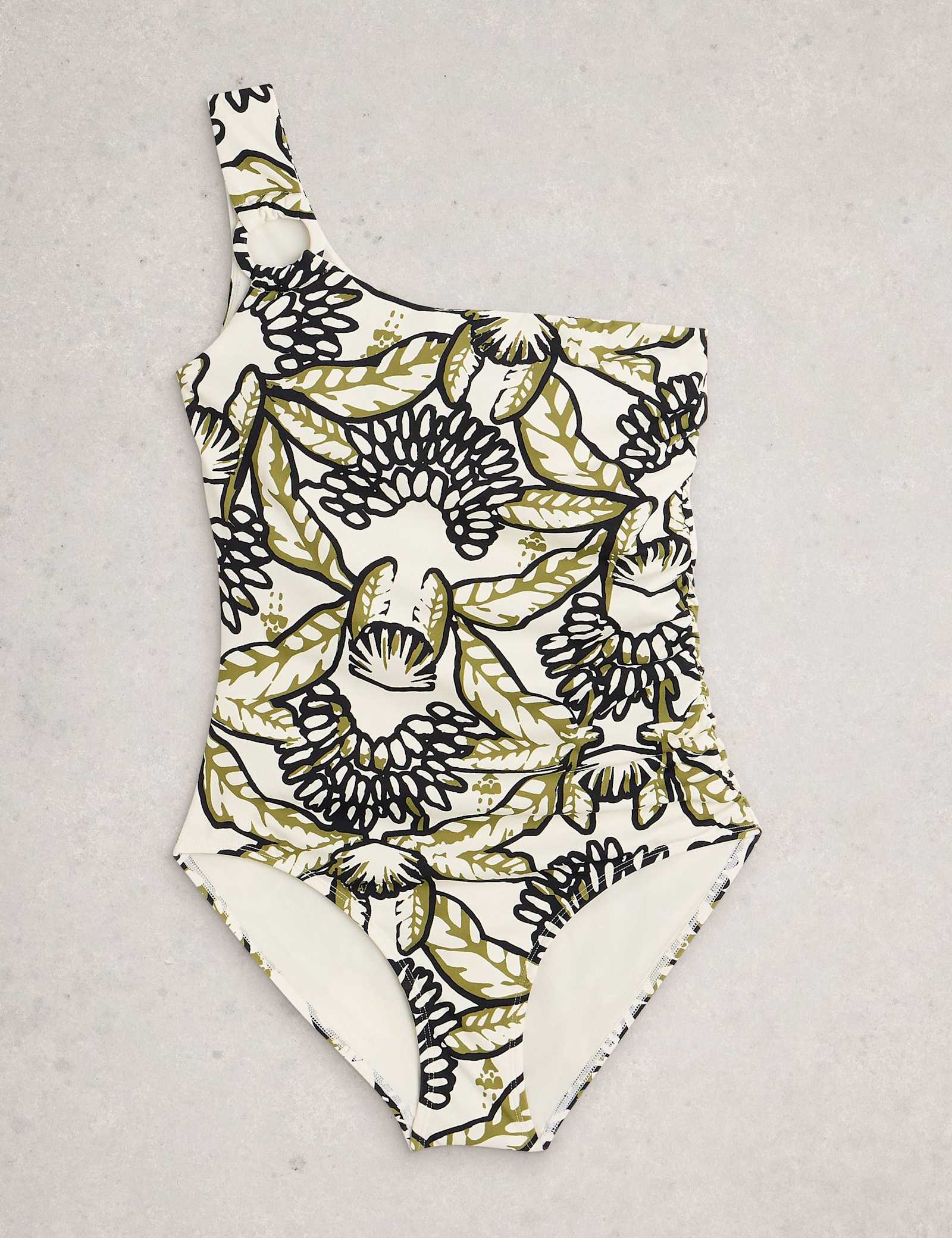 Printed Padded One Shoulder Swimsuit - image 1