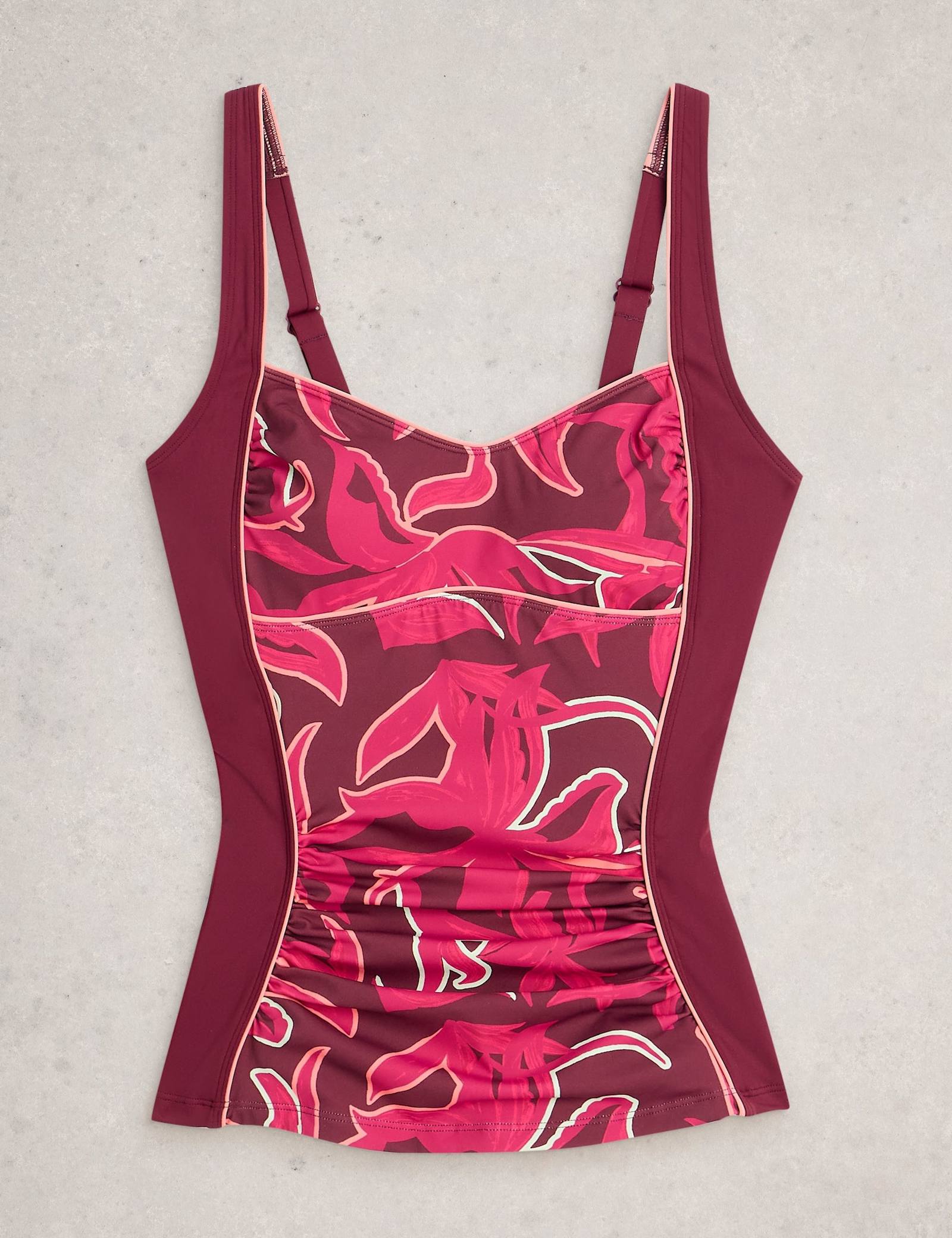 Printed Padded Square Neck Tankini Top - image 2