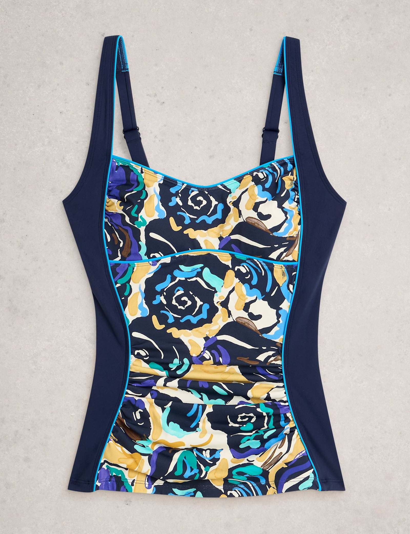 Printed Padded Square Neck Tankini Top - image 1