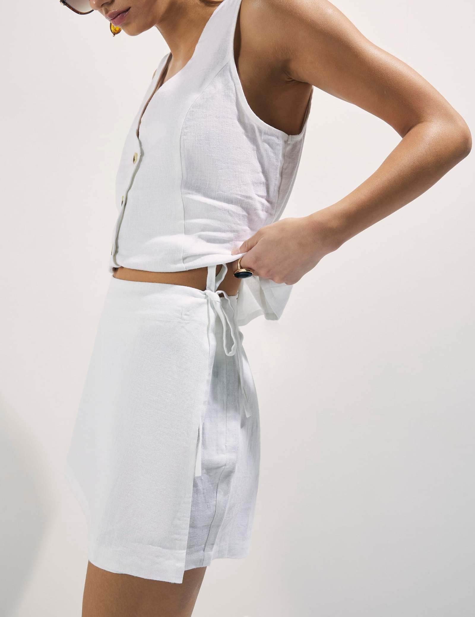 Linen Rich Wrap Skorts - image 4