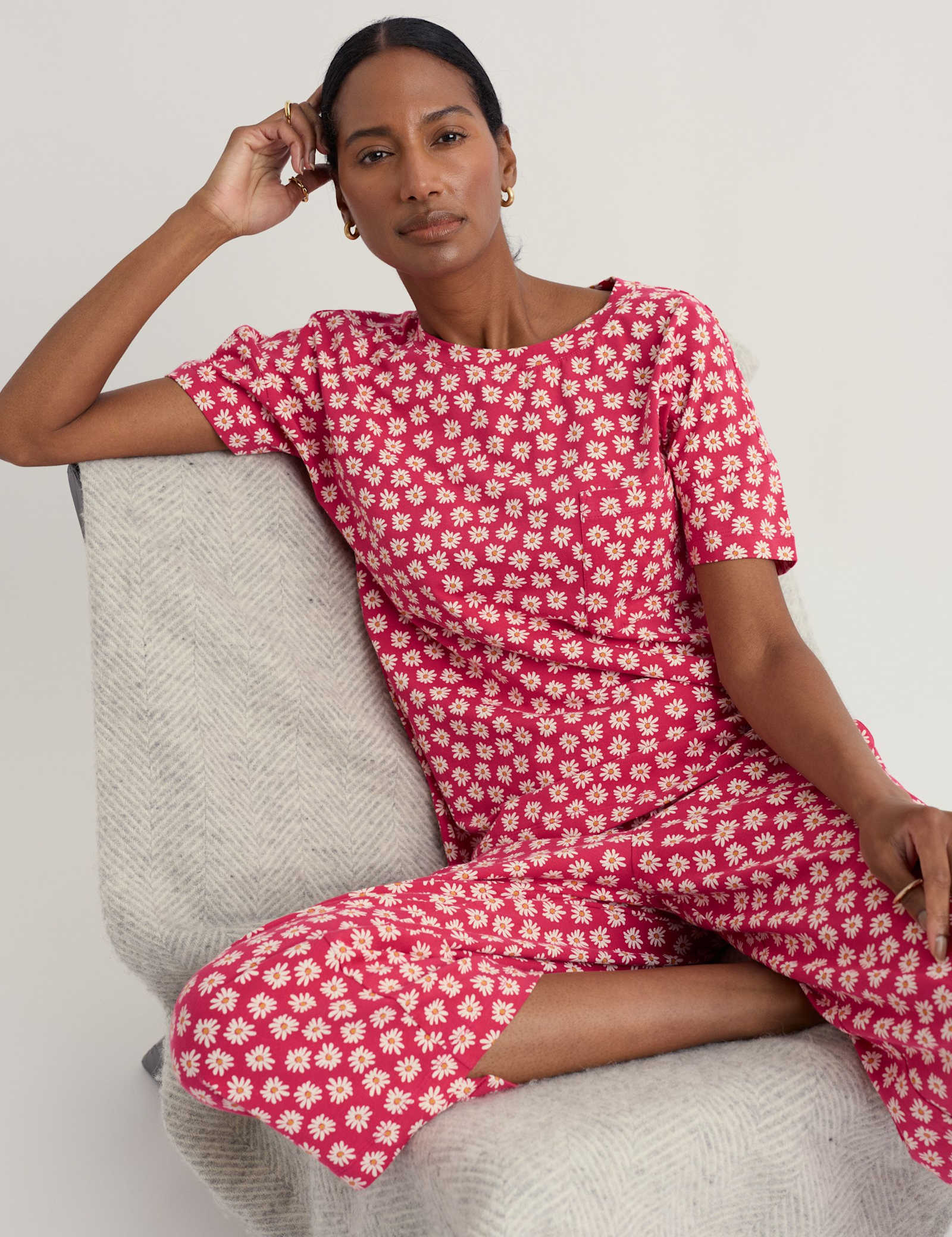Cotton Rich Floral Cropped Pyjama Set - image 5