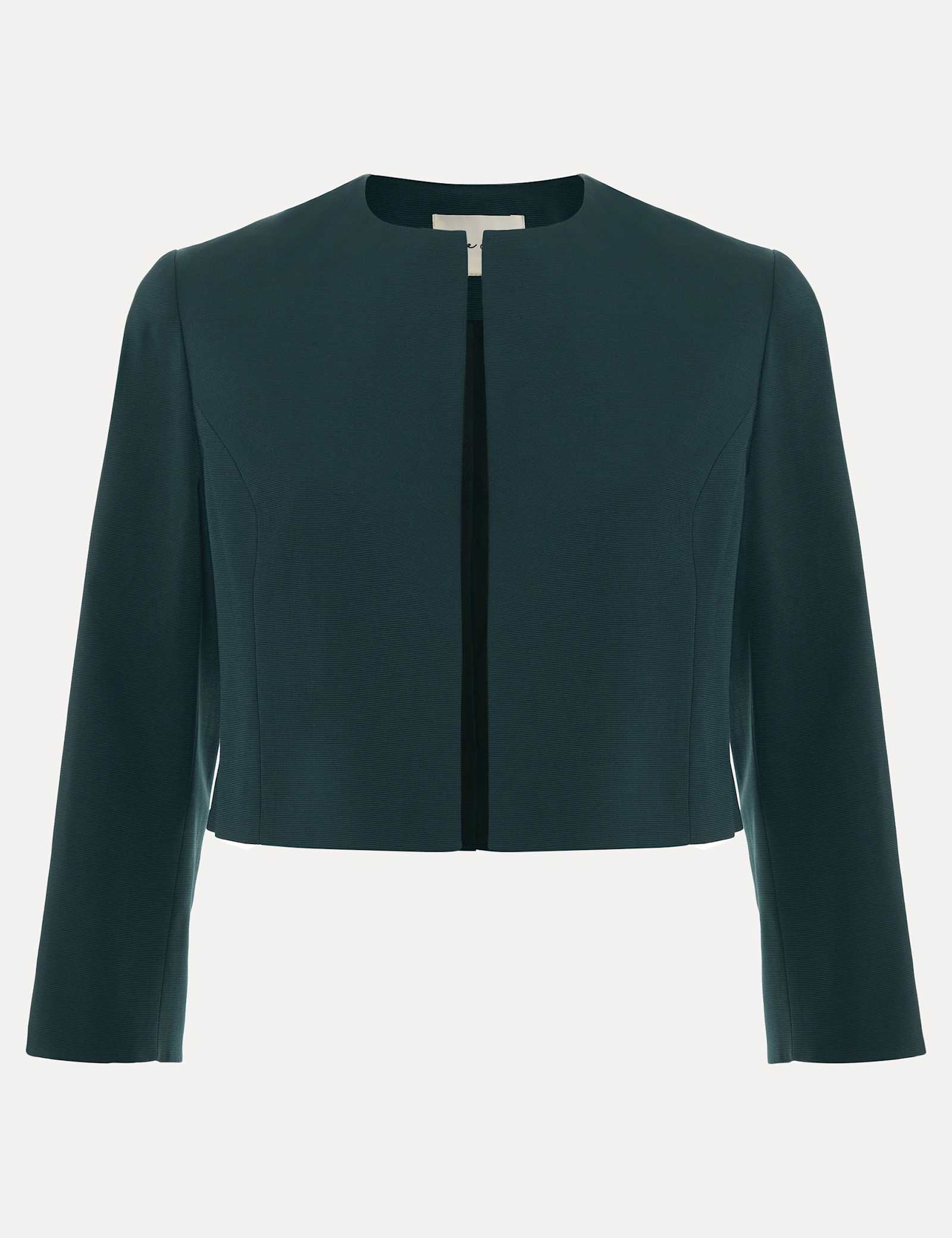 Cotton Rich Open Front Cropped Jacket - image 1