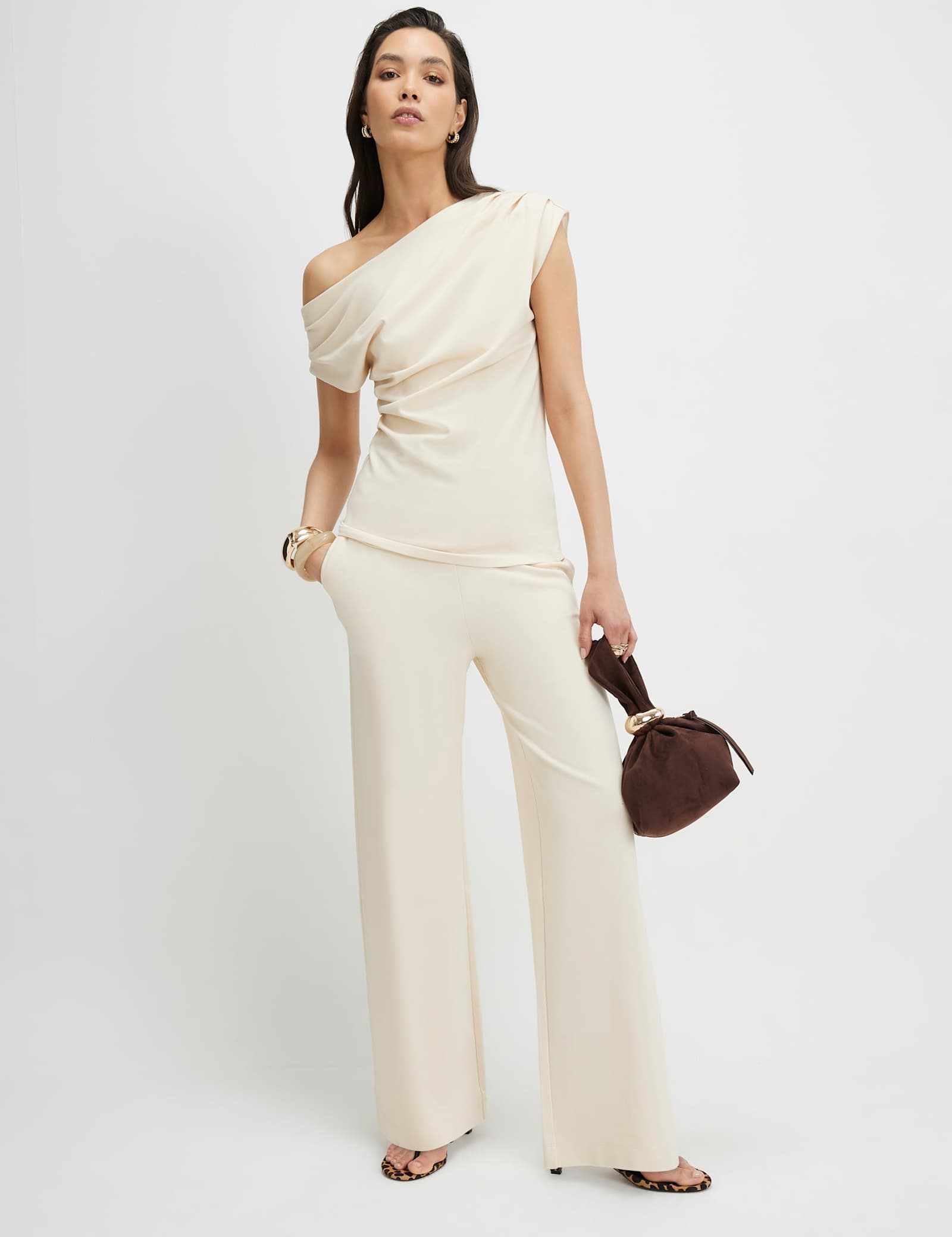 Jersey One Shoulder Top - image 1