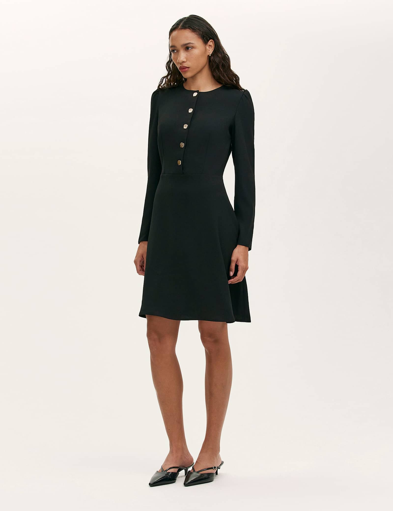 Crepe Knee Length Skater Dress - image 1