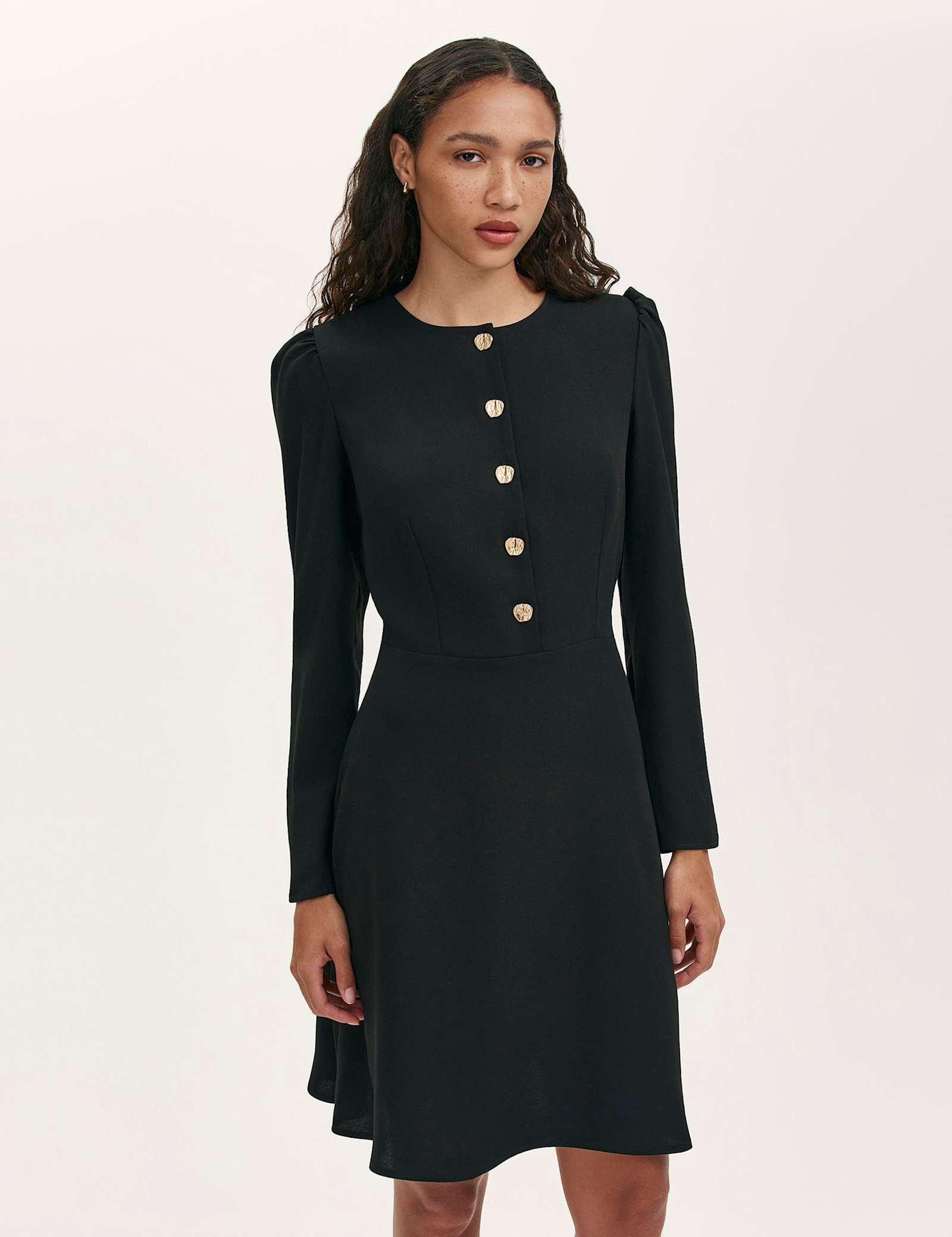 Crepe Knee Length Skater Dress - image 5