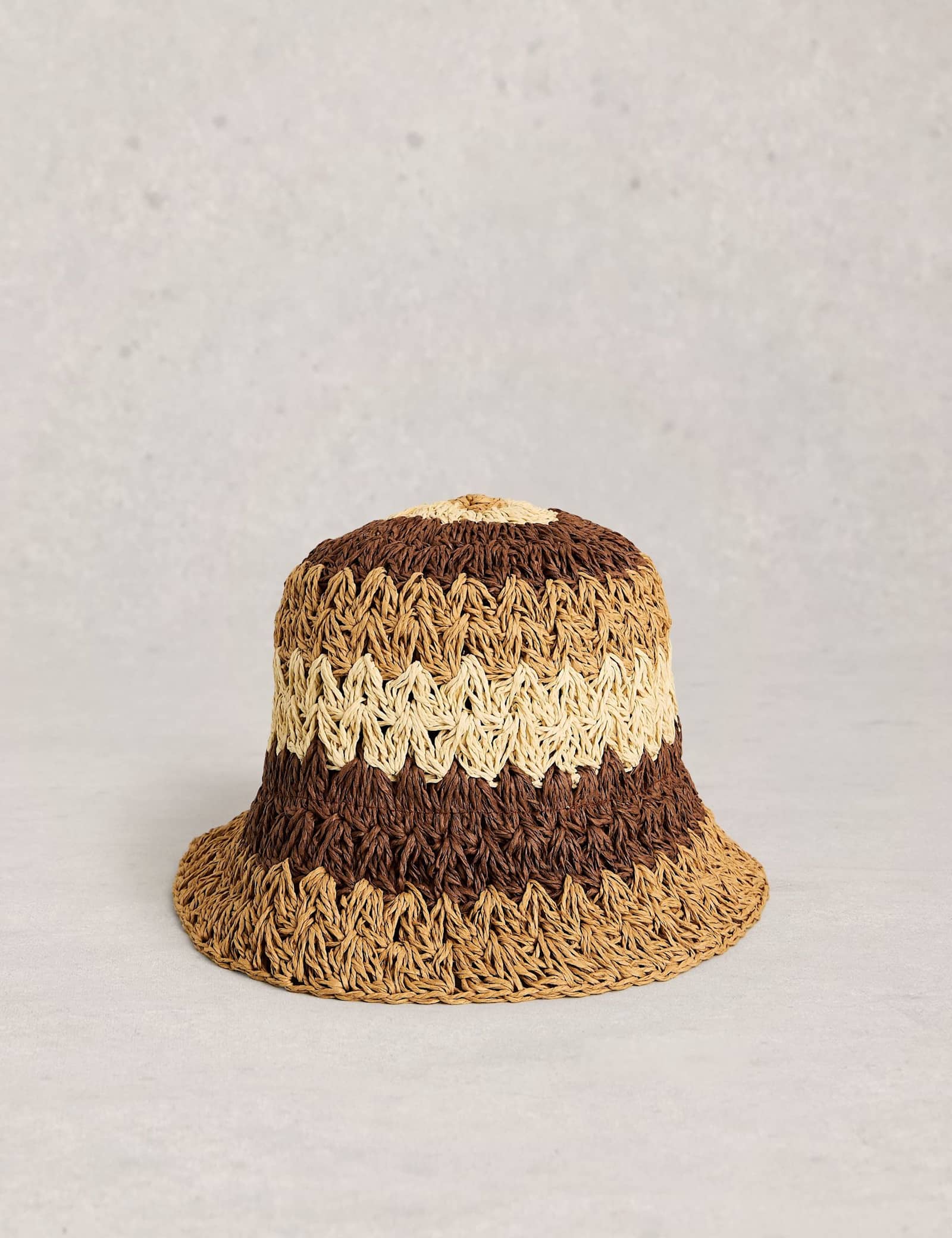 Straw Striped Bucket Hat - image 1