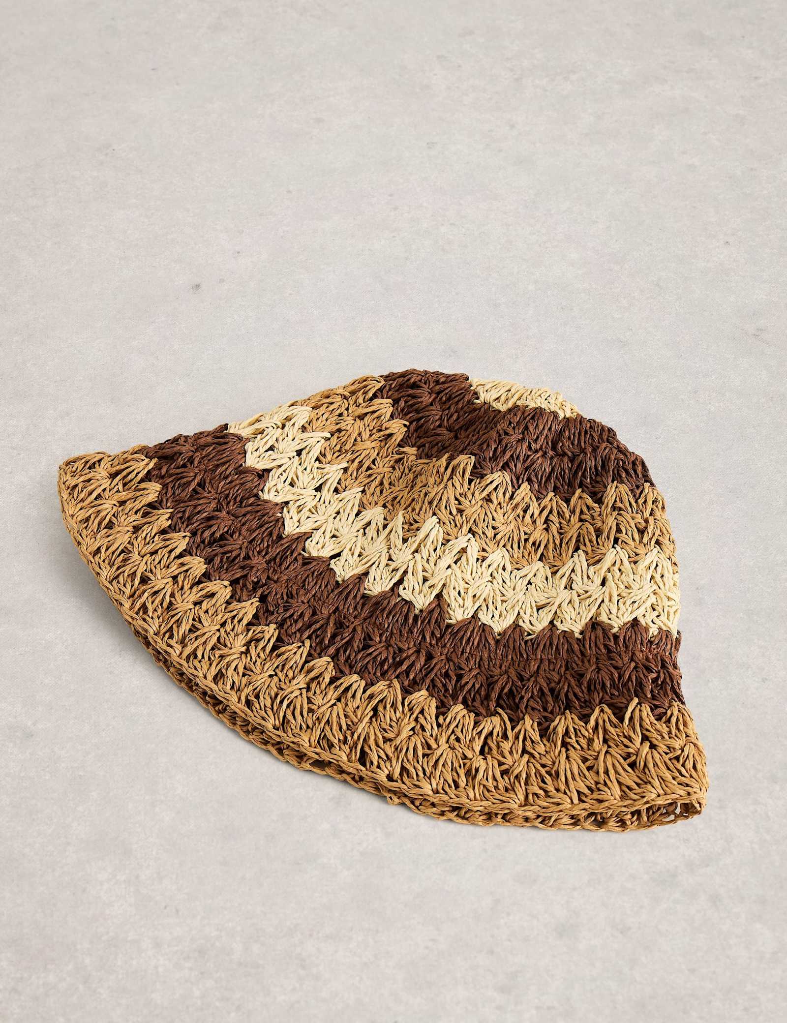 Straw Striped Bucket Hat - image 2