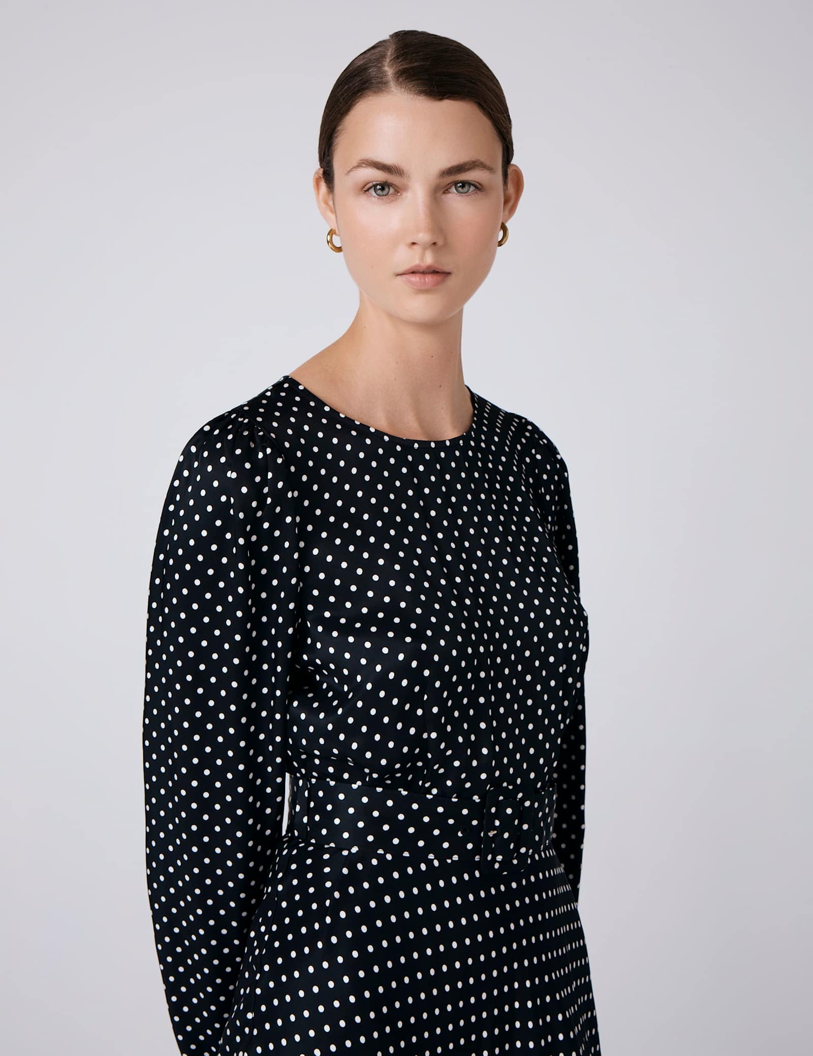 Polka Dot Midi Skater Dress - image 3