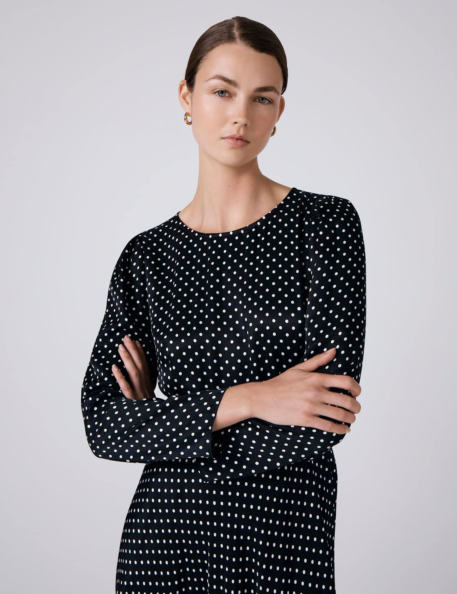 Polka Dot Midi Skater Dress - image 2