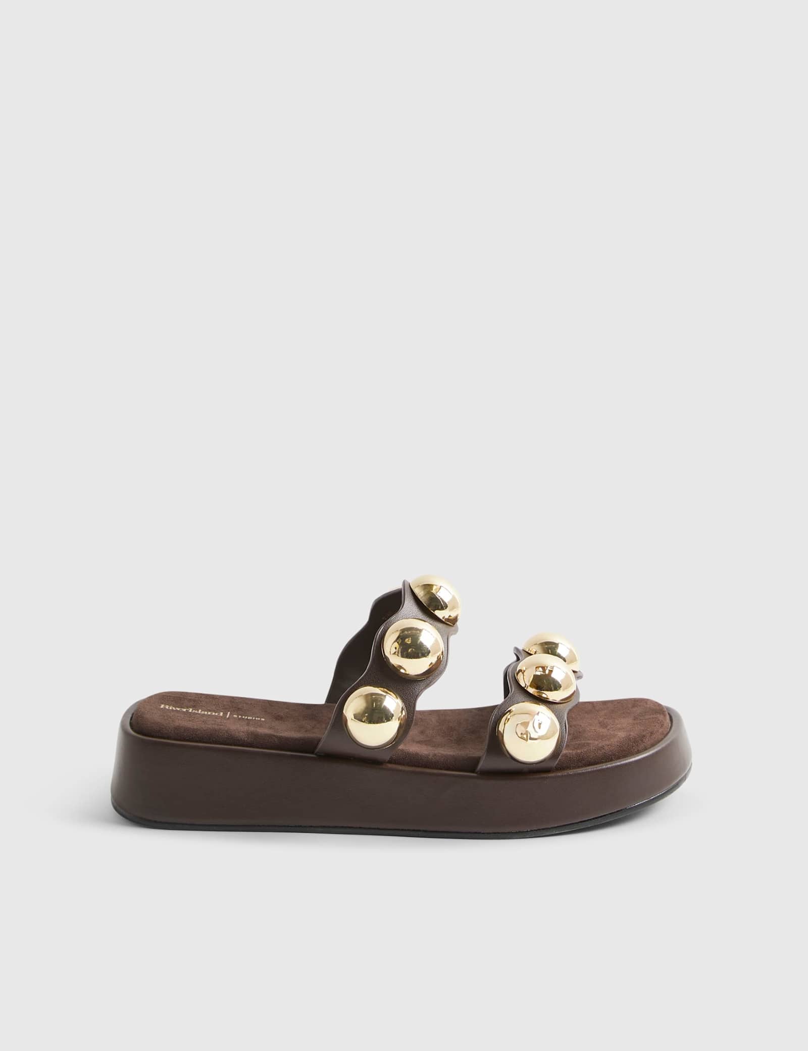 Studded Flatform Sandals - image 1
