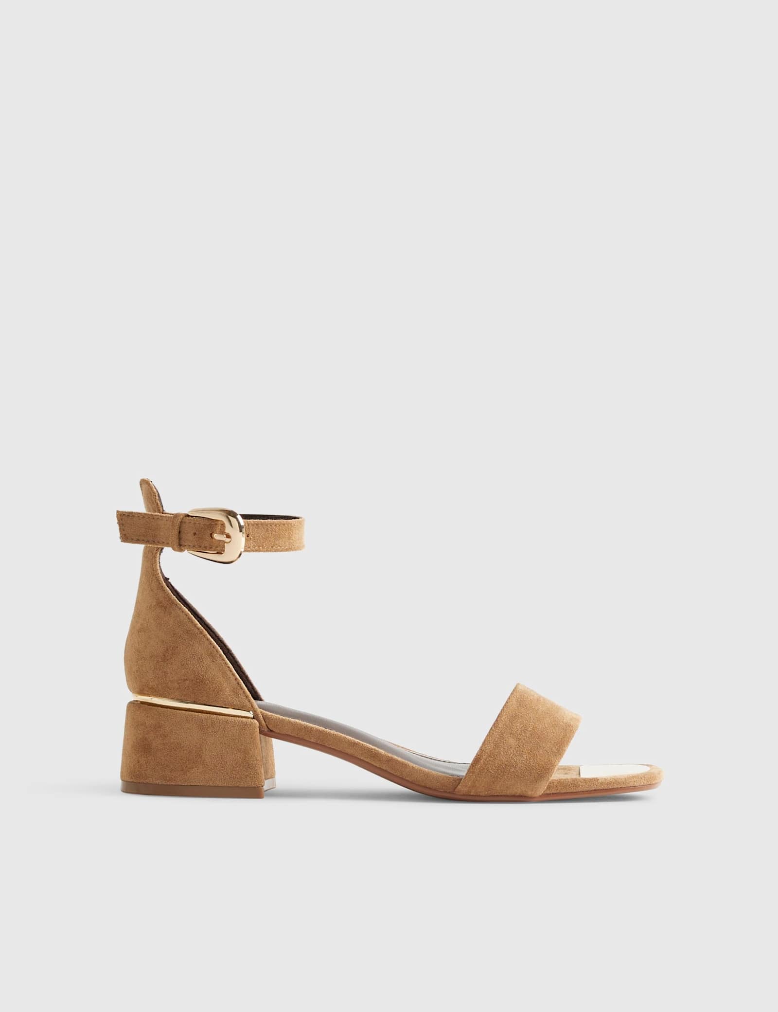 Faux Suede Low Block Heel Sandals - image 5
