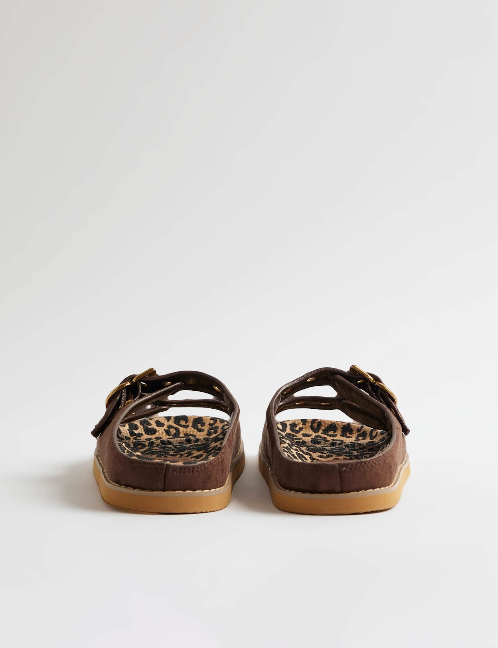 Suede Zebra Lined Footbed Sandals - image 2