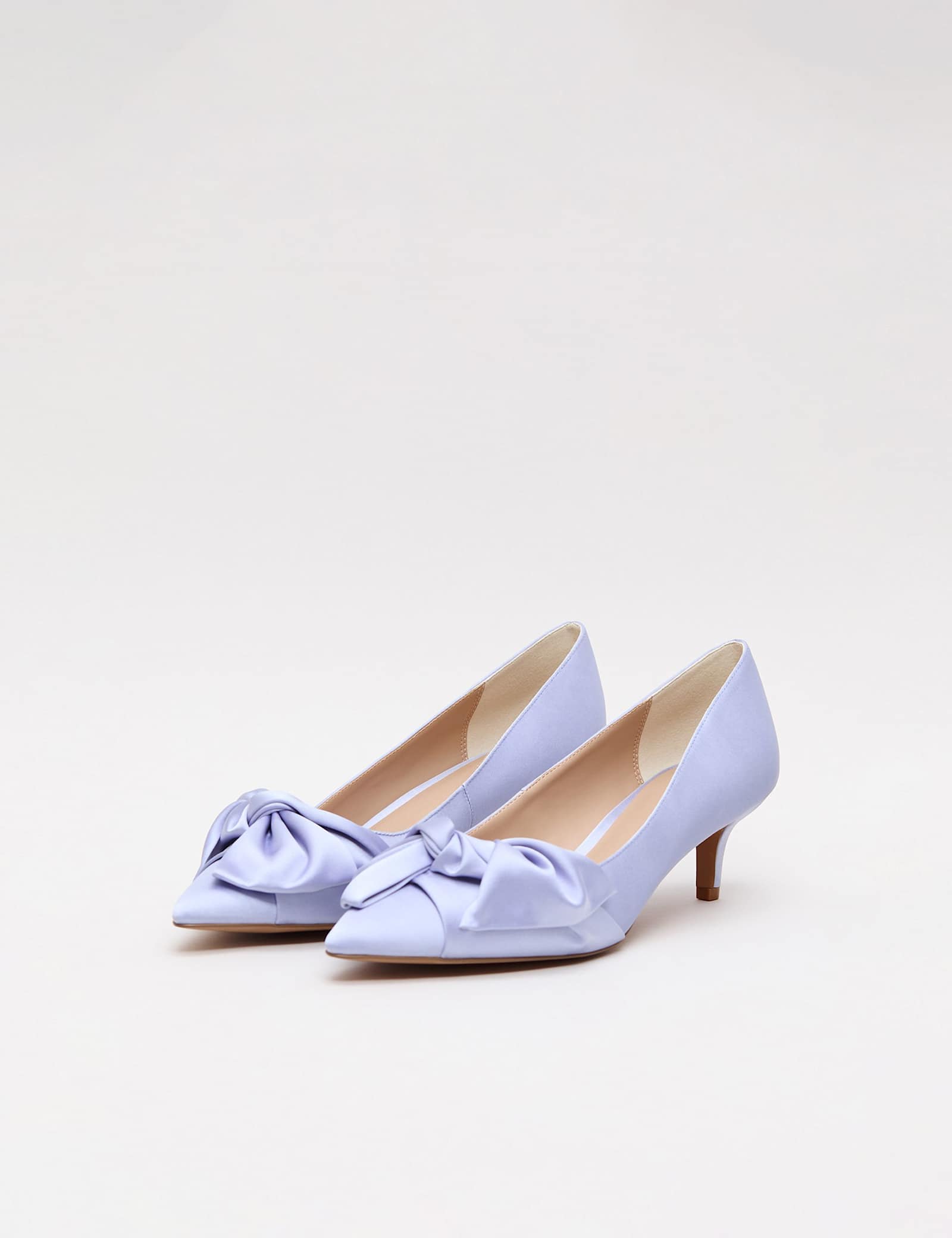 Satin Knot Front Kitten Heel Shoes - image 3