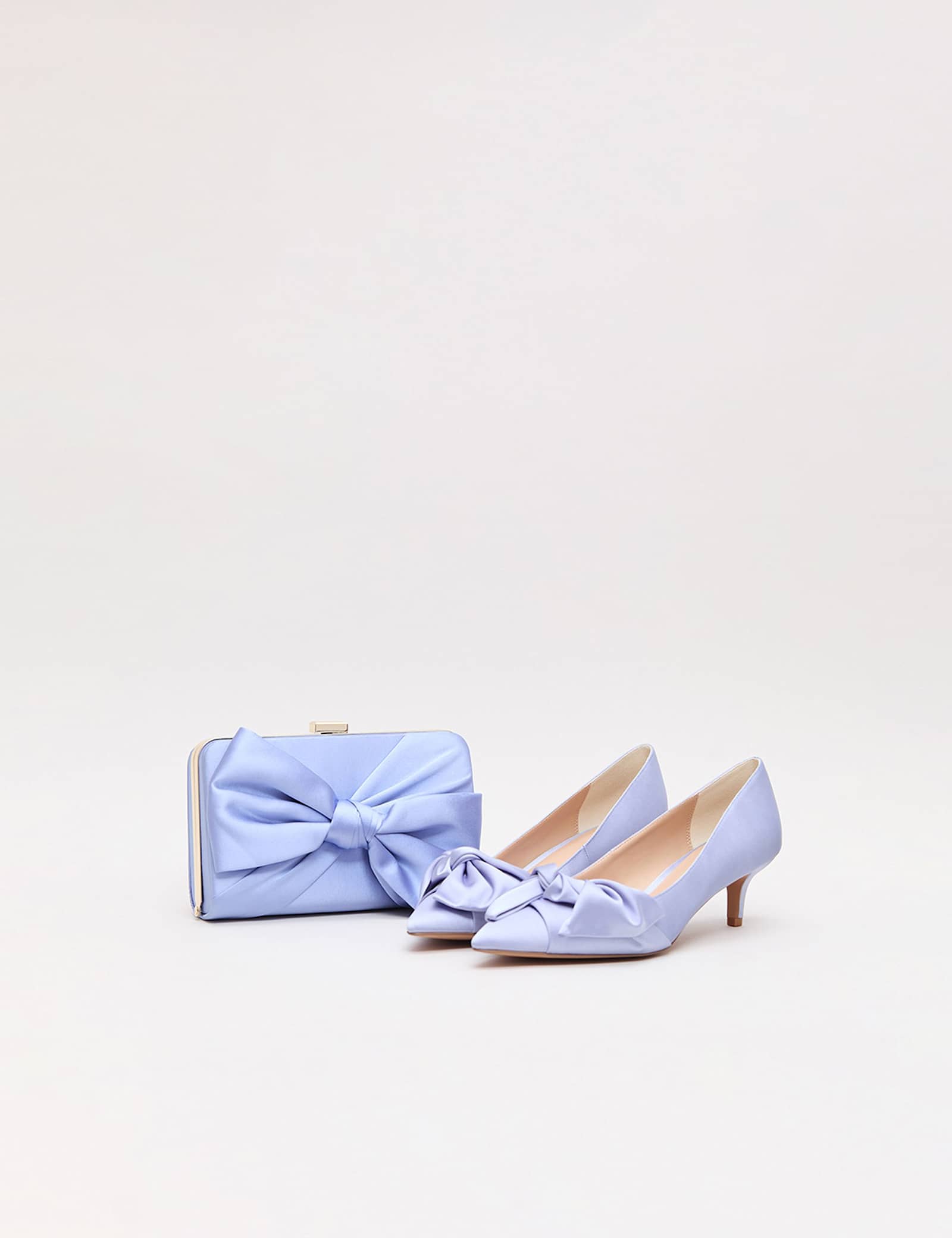 Satin Knot Front Kitten Heel Shoes - image 2