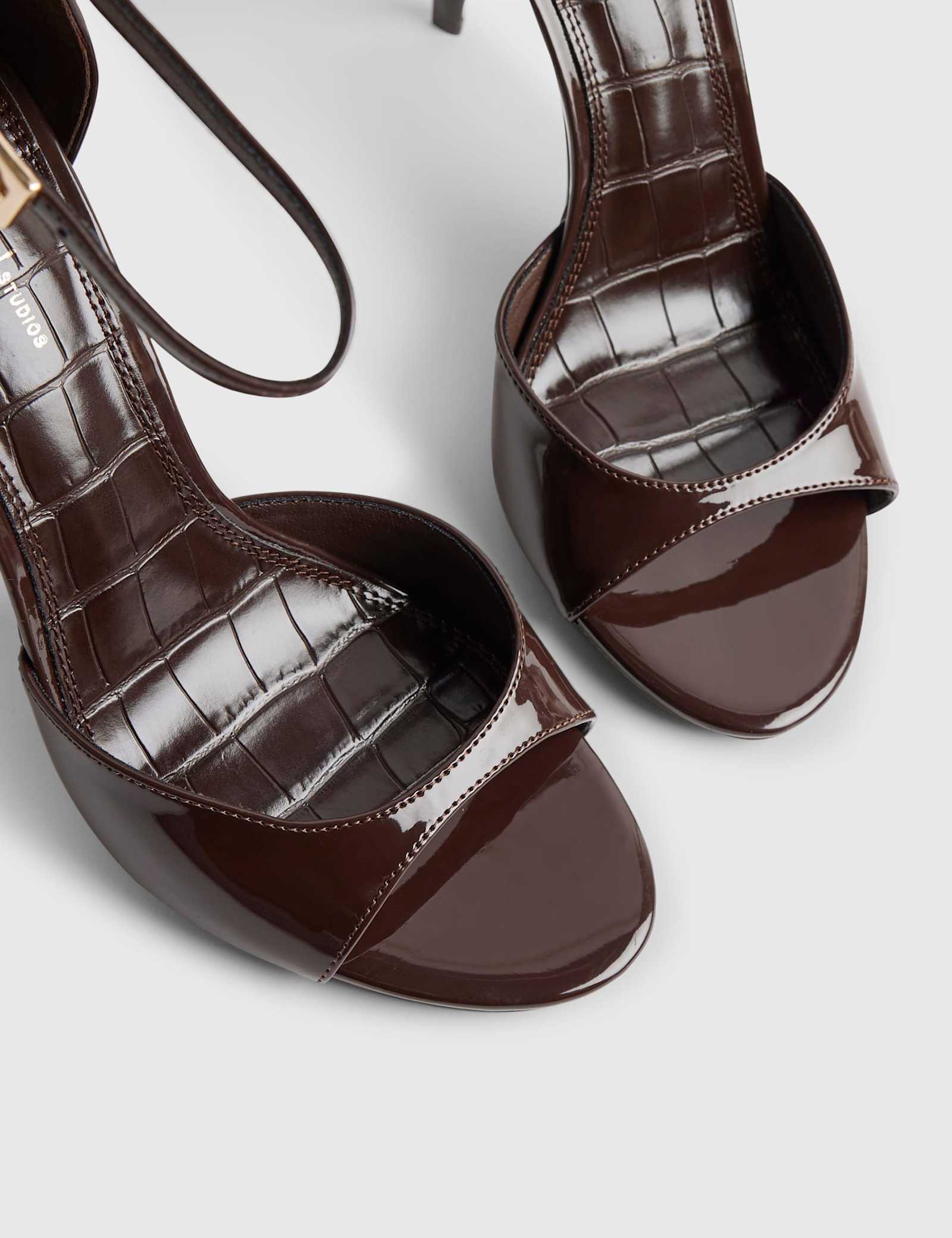 Patent Closed Back Open Toe Stiletto Heels - image 5