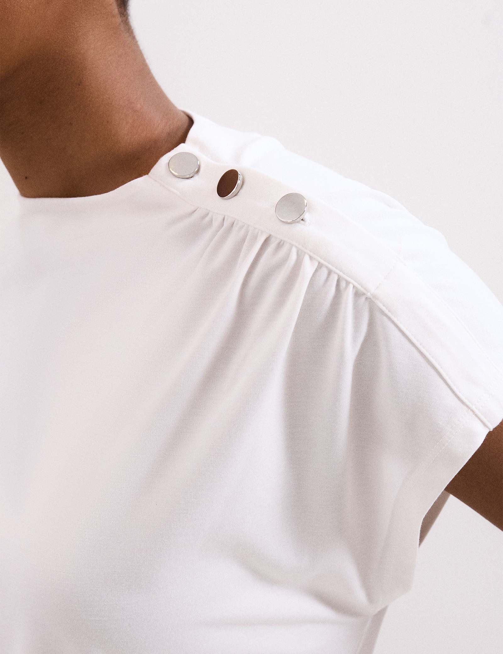 Crew Neck Button Detail Top - image 4
