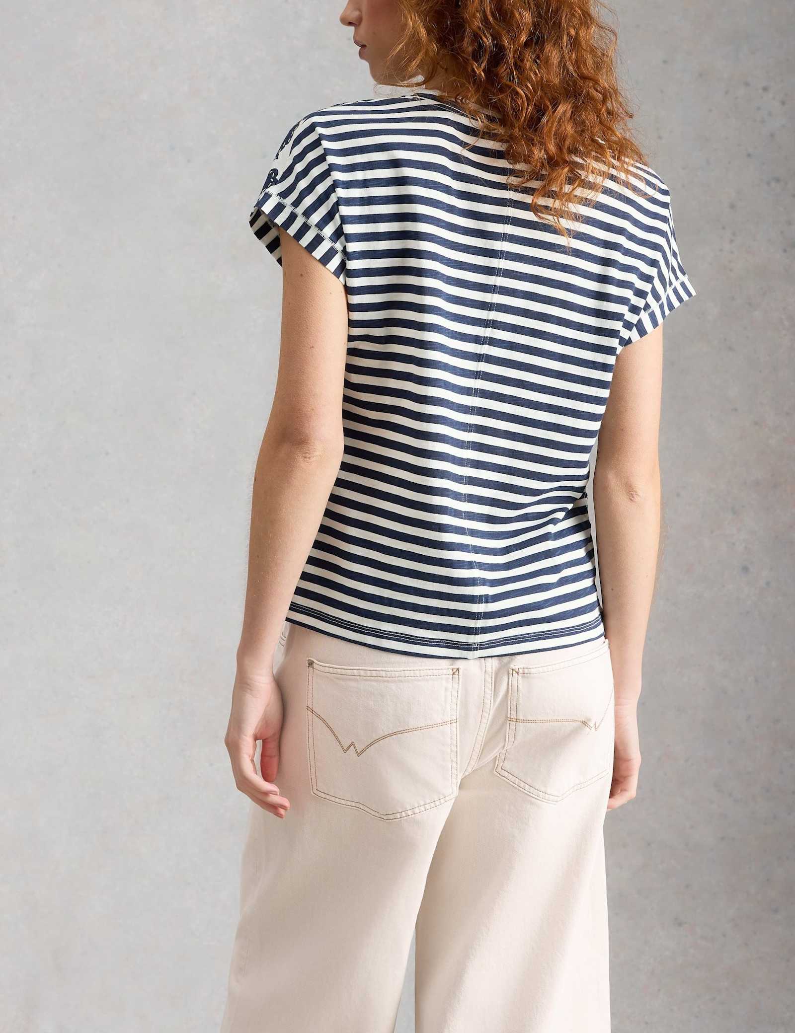 Pure Cotton Floral Striped T-Shirt - image 5