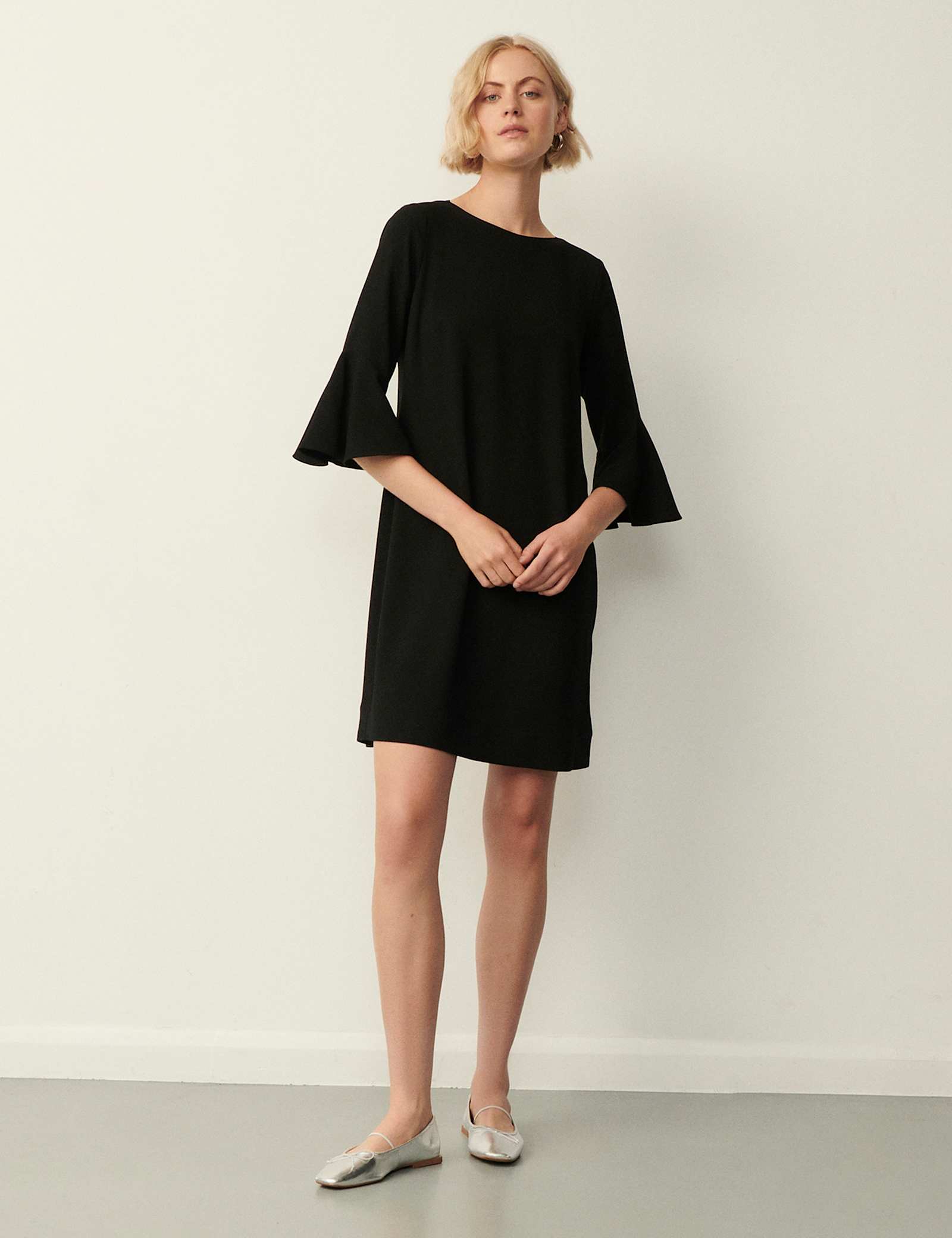 Crepe Frill Sleeve Mini Dress - image 2