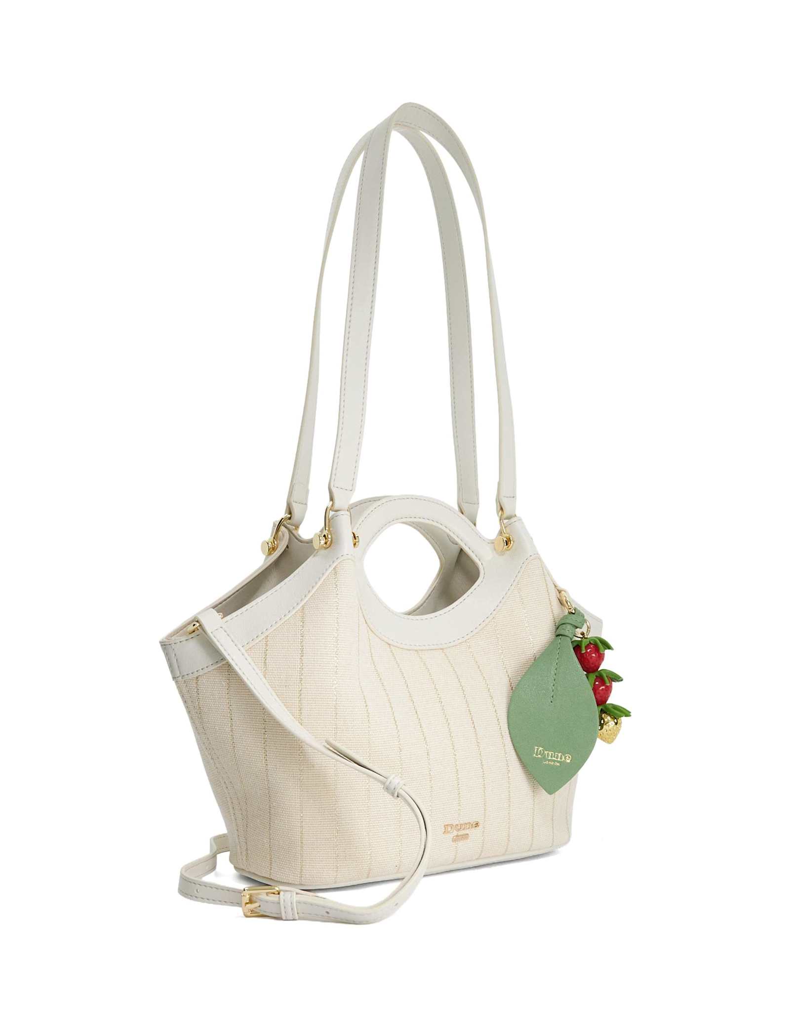Strawberry Charm Striped Cross Body Tote Bag - image 5
