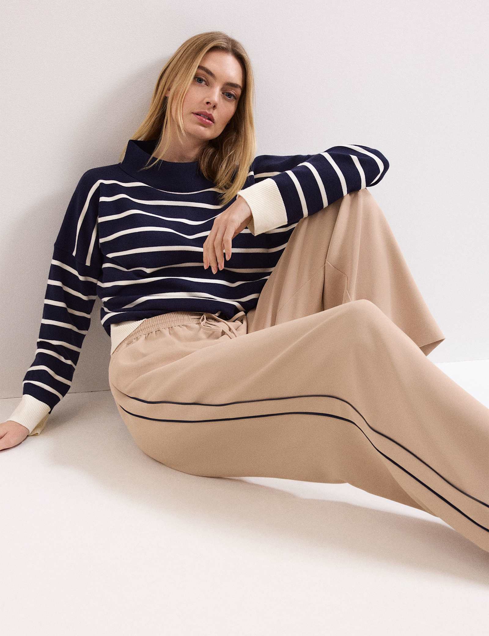Side Stripe Drawstring Wide Leg Trousers - image 3