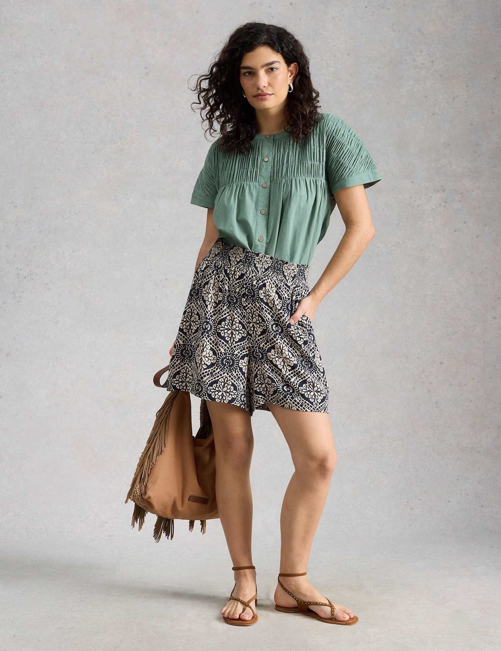 Printed Crinkle Shorts - image 5