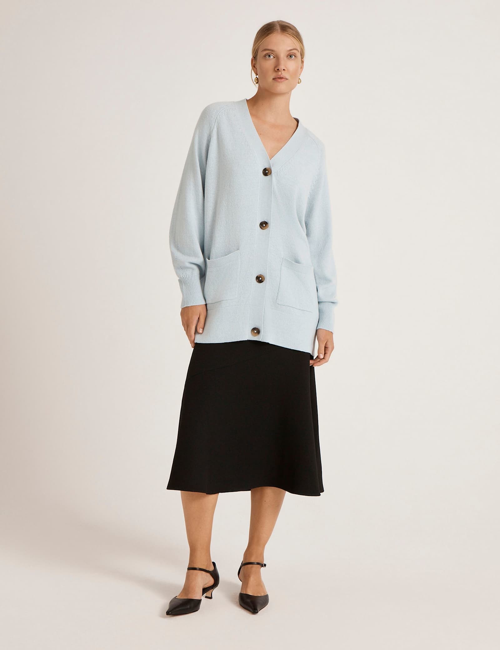 Cotton Rich V-Neck Button Front Cardigan - image 1