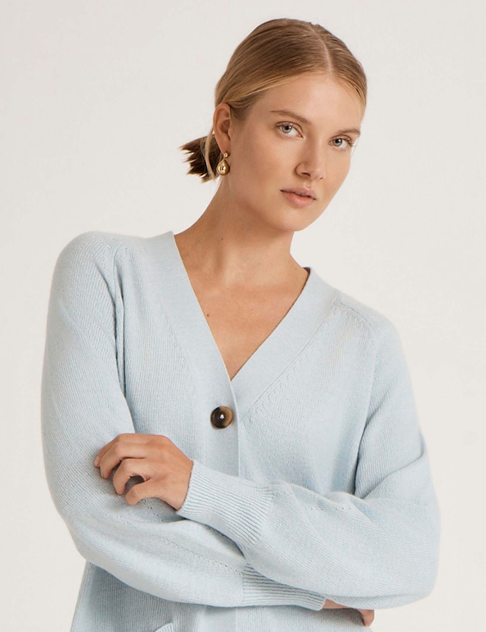 Cotton Rich V-Neck Button Front Cardigan - image 4