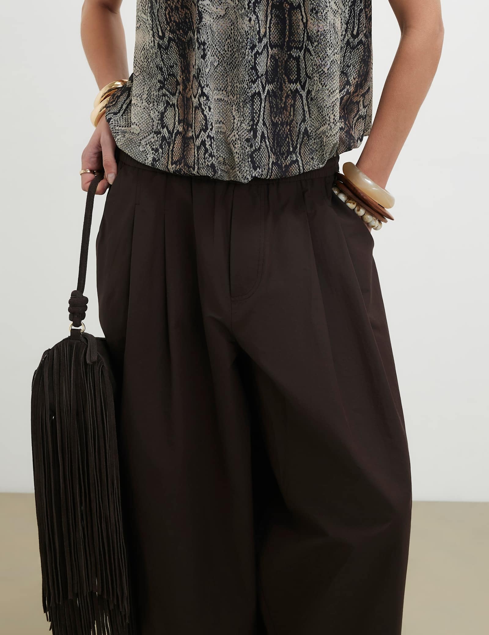 Cotton Rich Barrel Leg Trousers - image 3