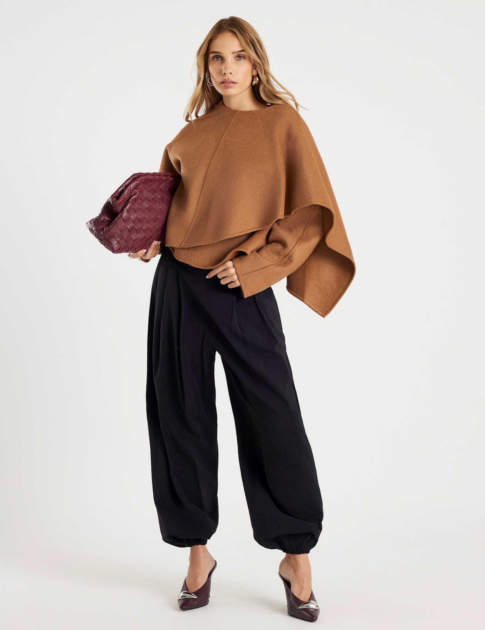 Elasticated Waist Cuffed Balloon Trousers - image 1