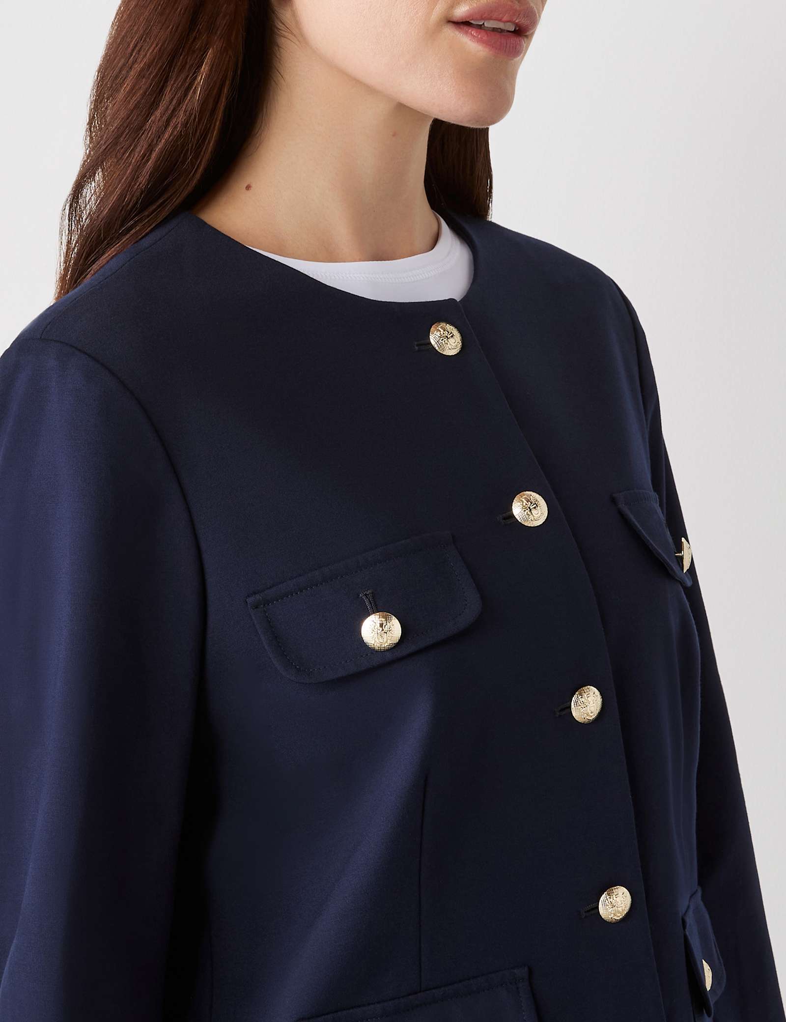 Ponte Jersey Collarless Short Jacket - image 5