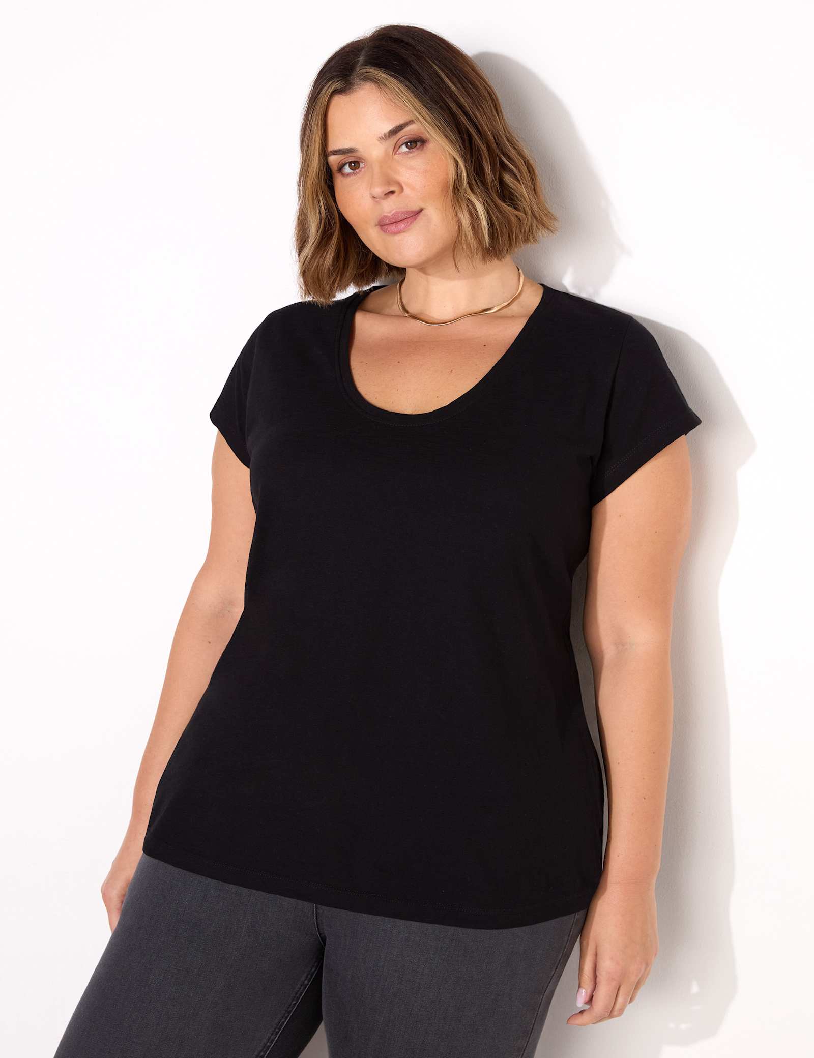 Pure Cotton Scoop Neck T-Shirt - image 1