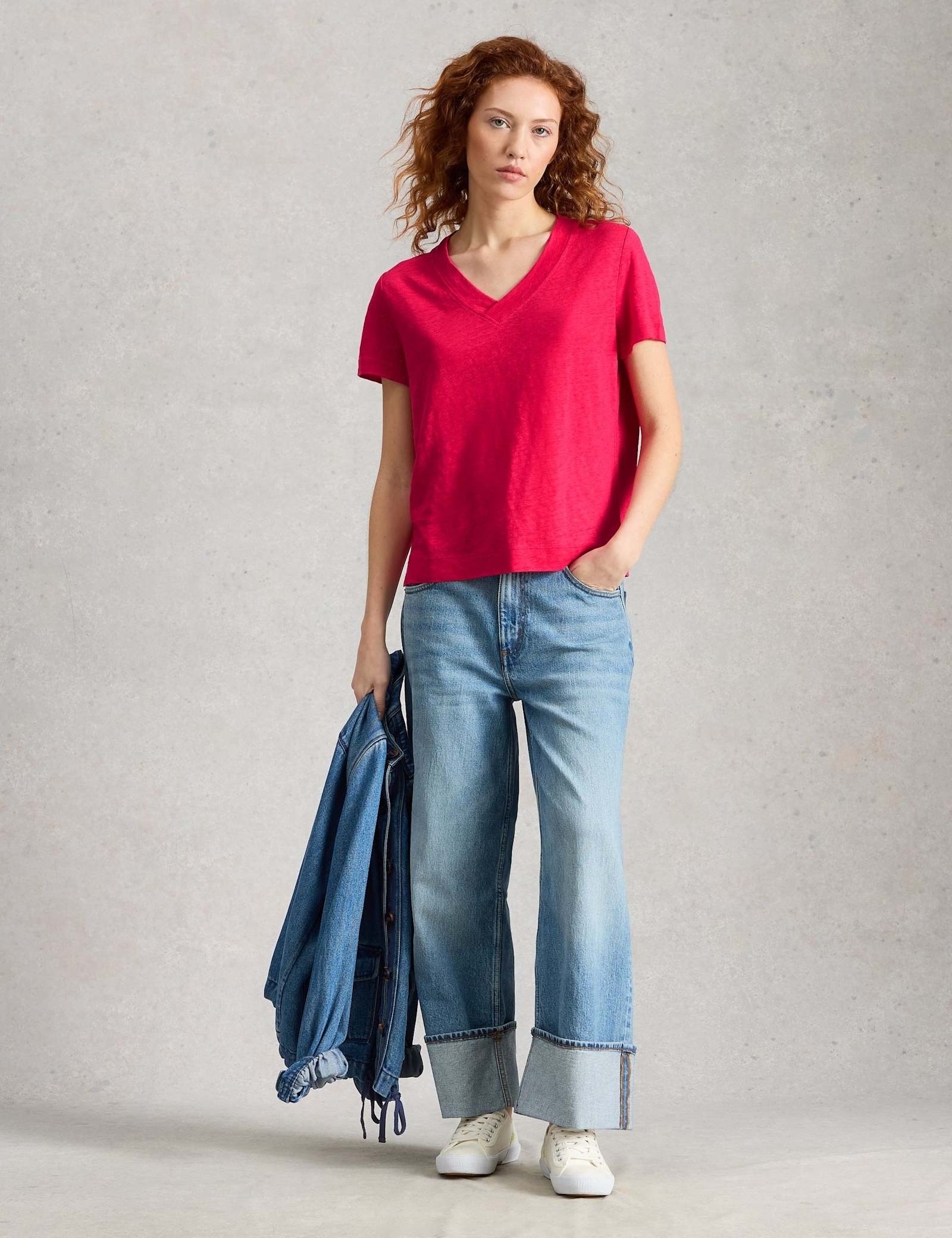 Pure Linen V-Neck T-Shirt - image 2