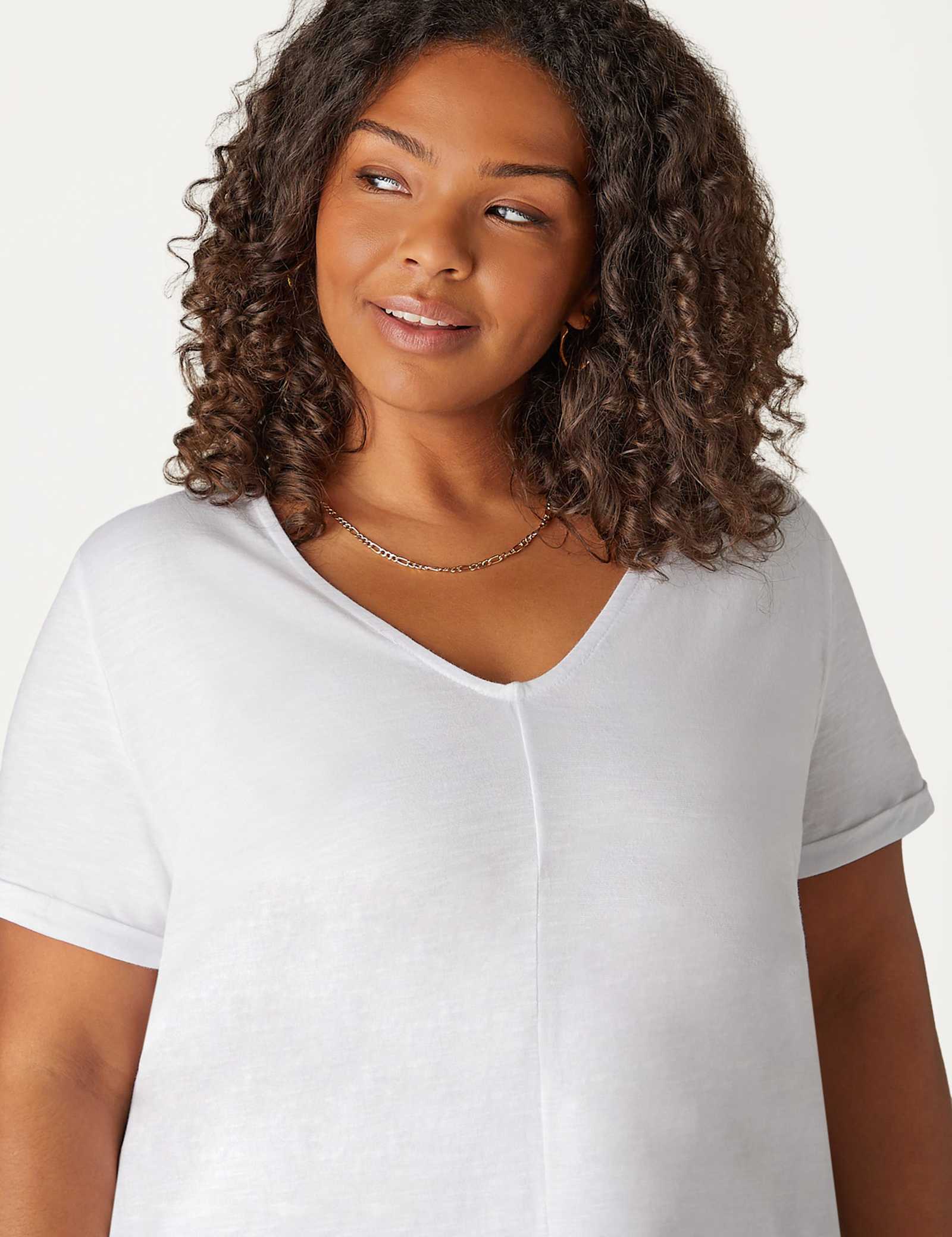 Pure Cotton V-Neck T-Shirt - image 3