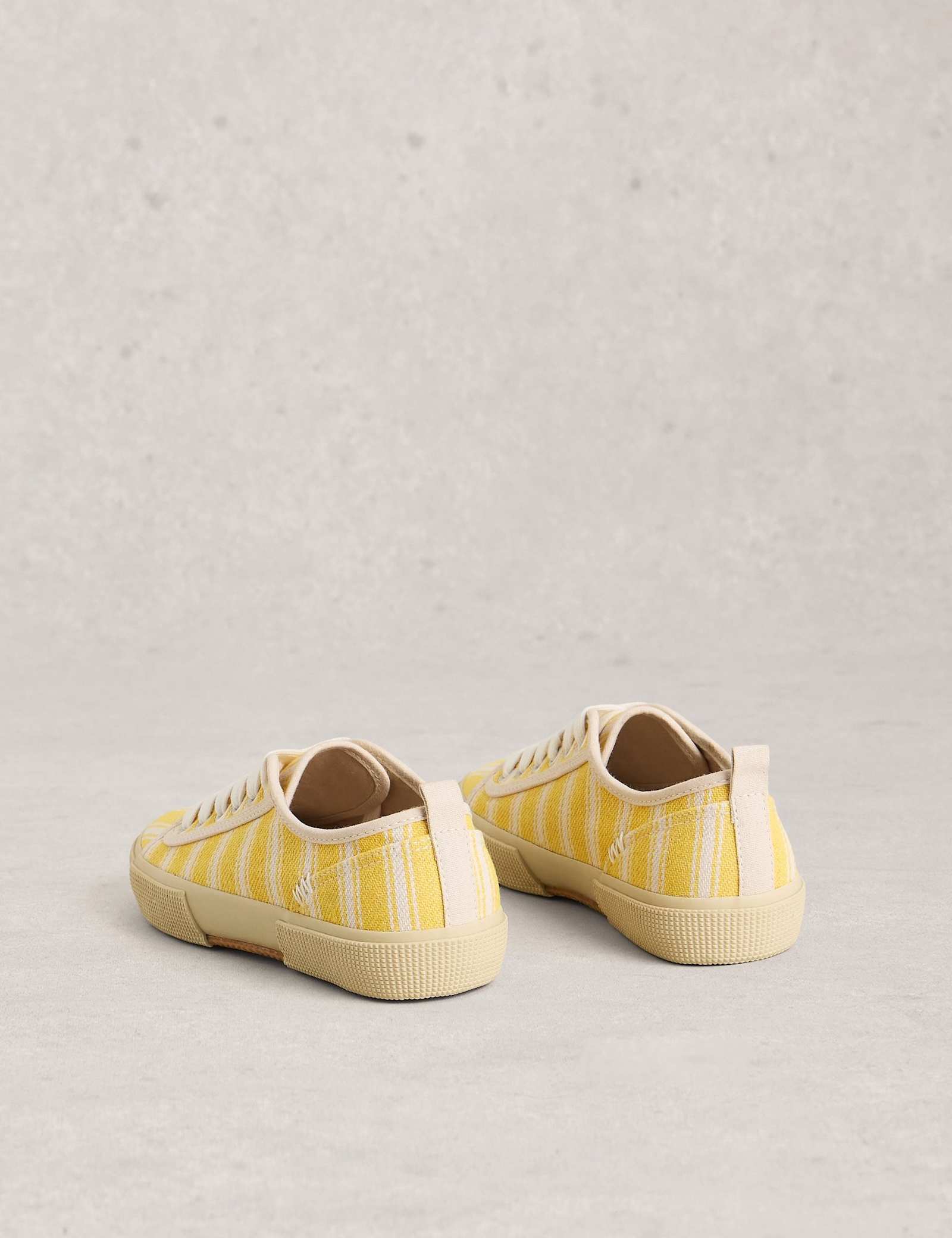 Canvas Lace Up Stripe Trainers - image 3