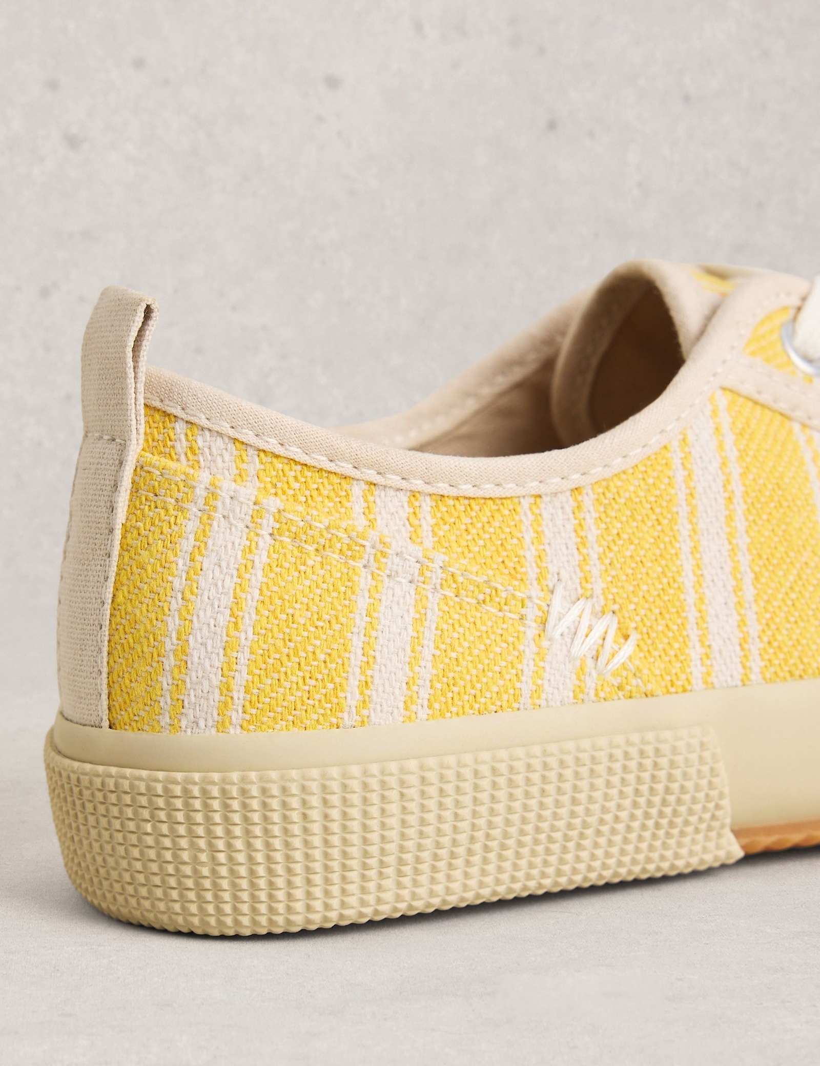 Canvas Lace Up Stripe Trainers - image 4