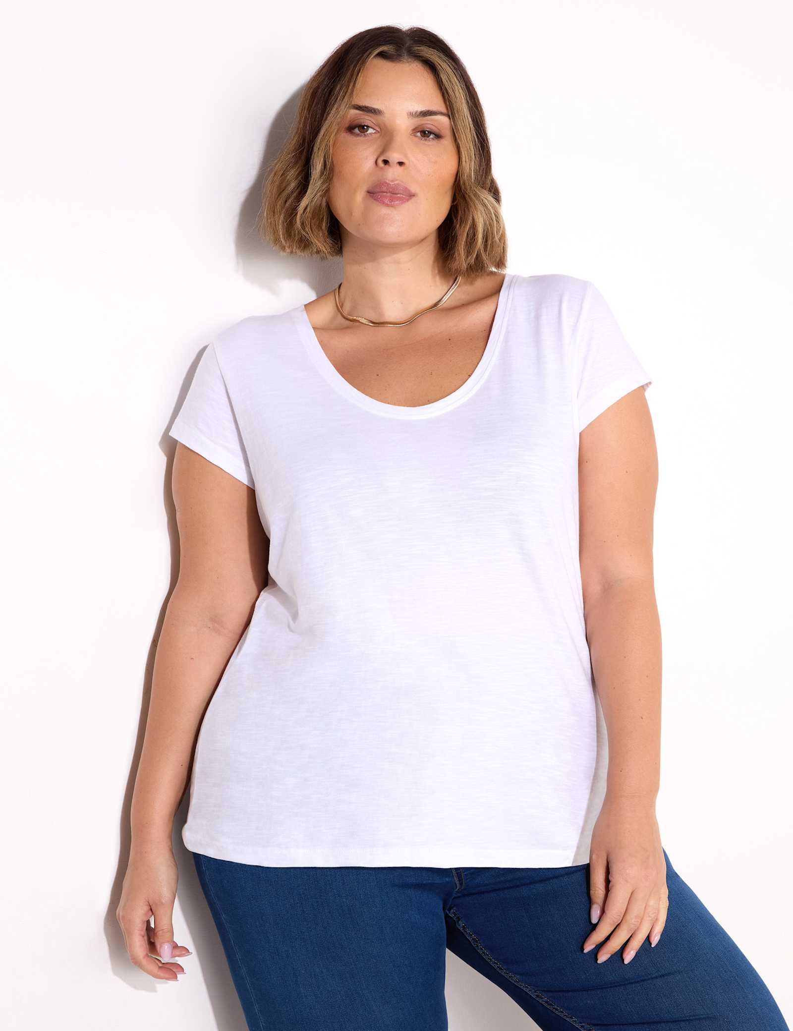 Pure Cotton Scoop Neck T-Shirt - image 3