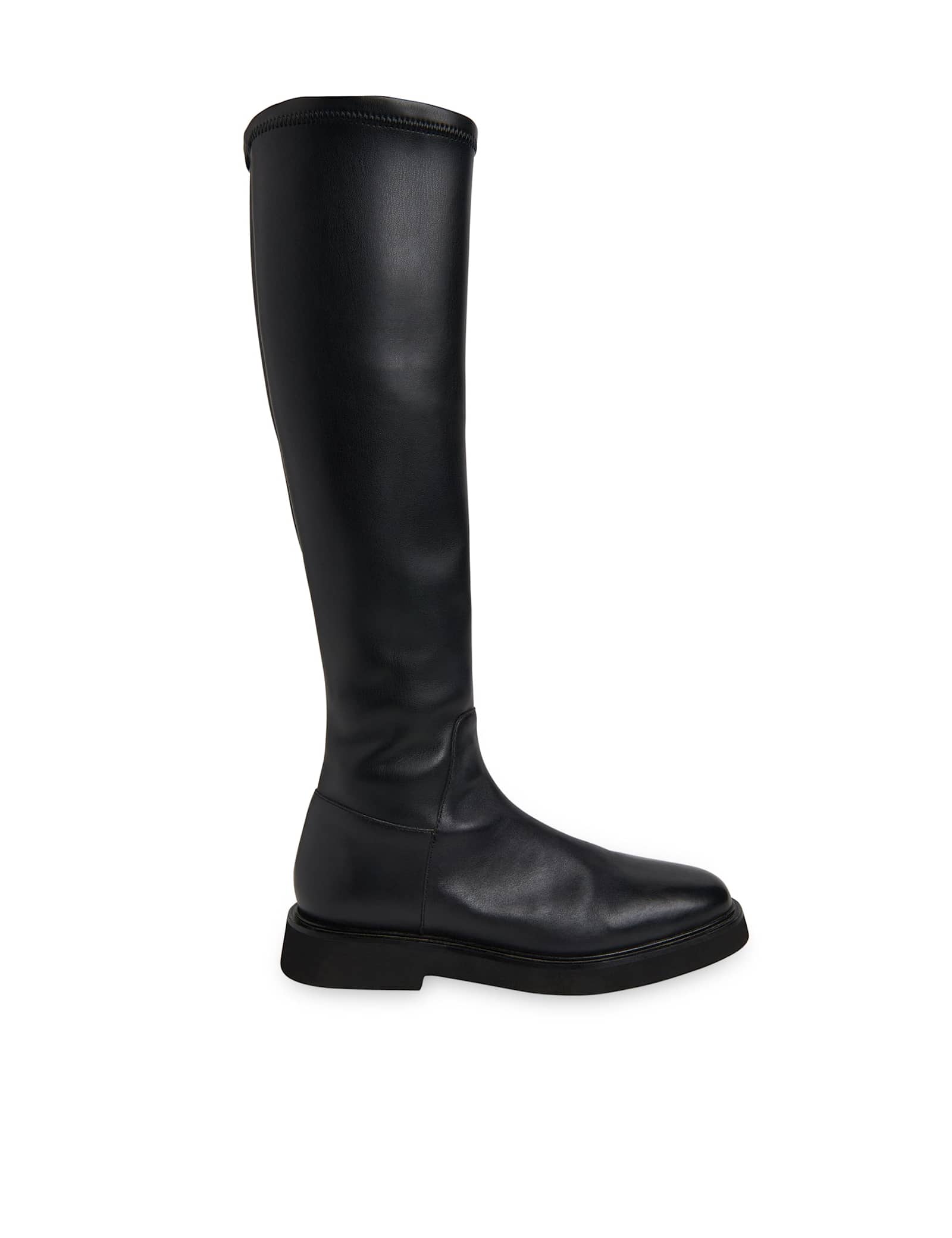 Leather Block Heel Knee High Boots - image 1