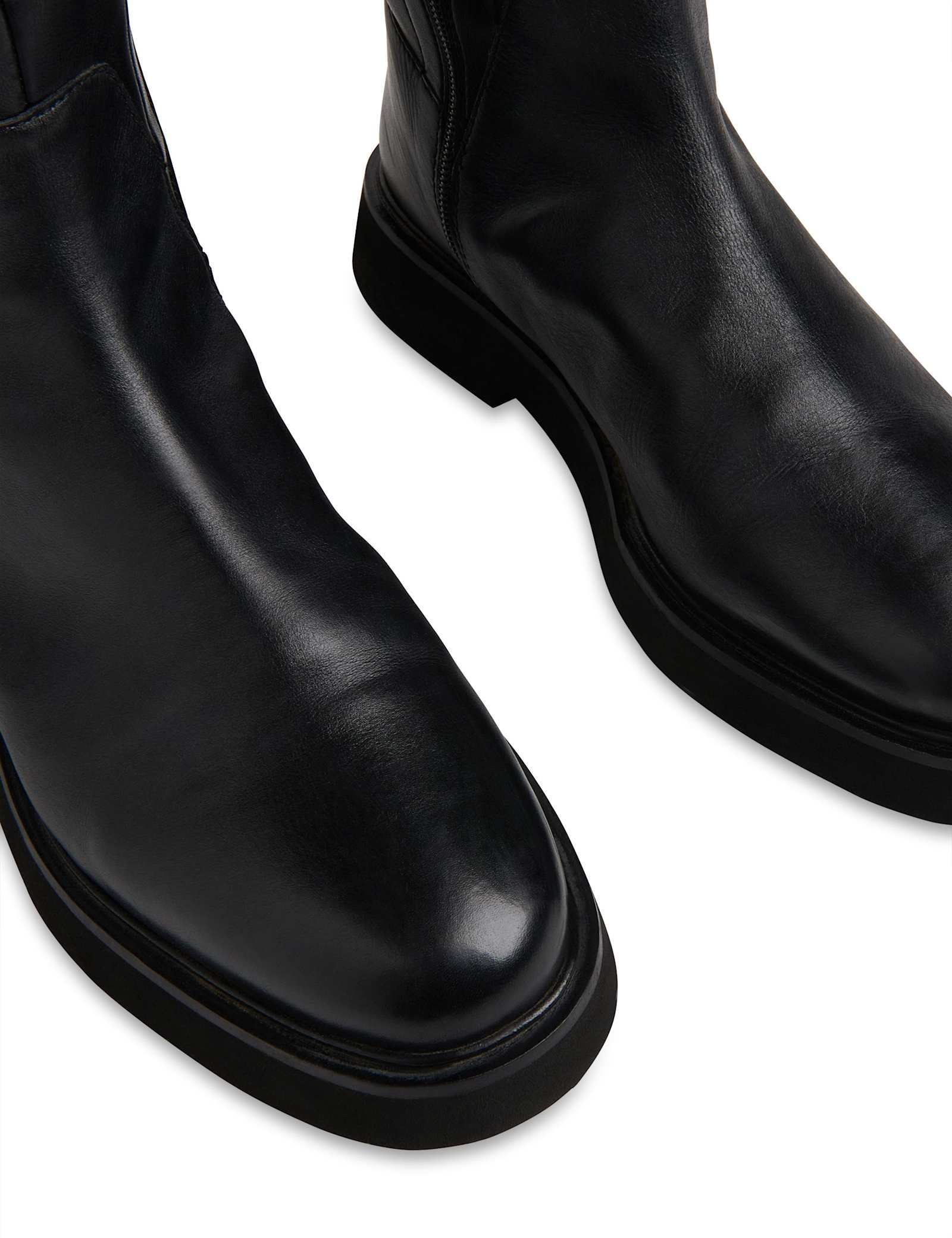 Leather Block Heel Knee High Boots - image 2