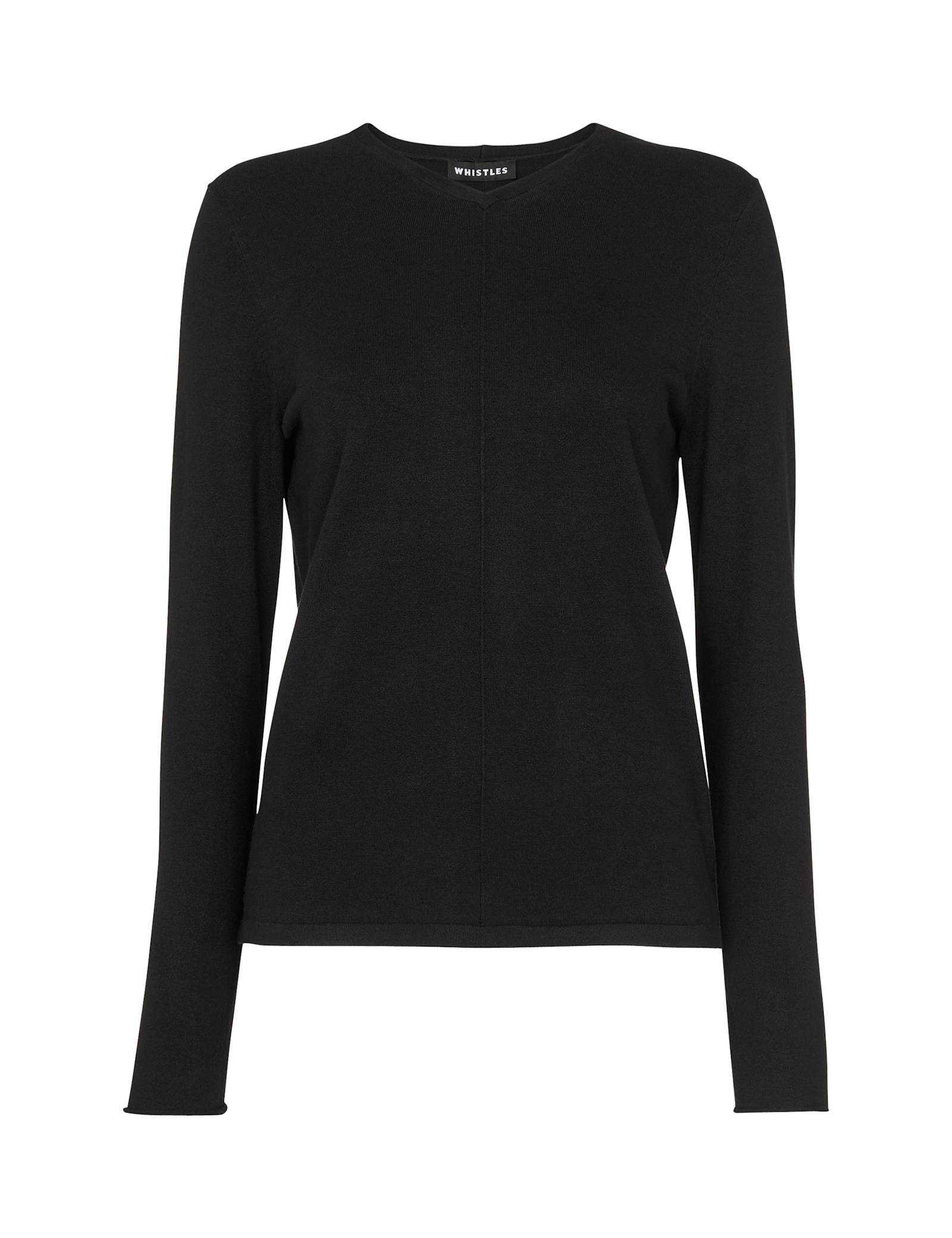 Mila Cotton Blend Ribbed V-Neck Jumper - image 1