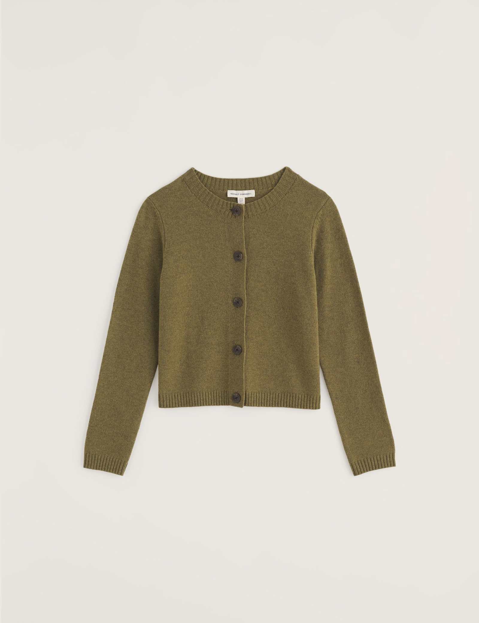 Merino Wool Rich Crew Neck Cardigan - image 1