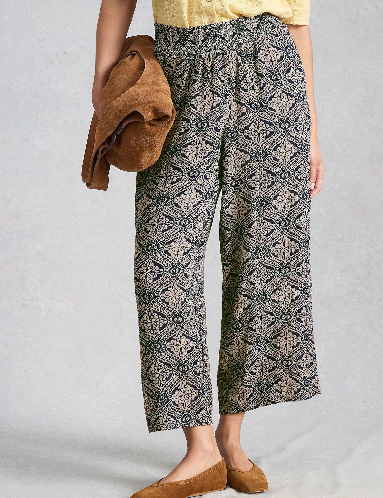 Printed Textured Wide Leg Culottes - image 2