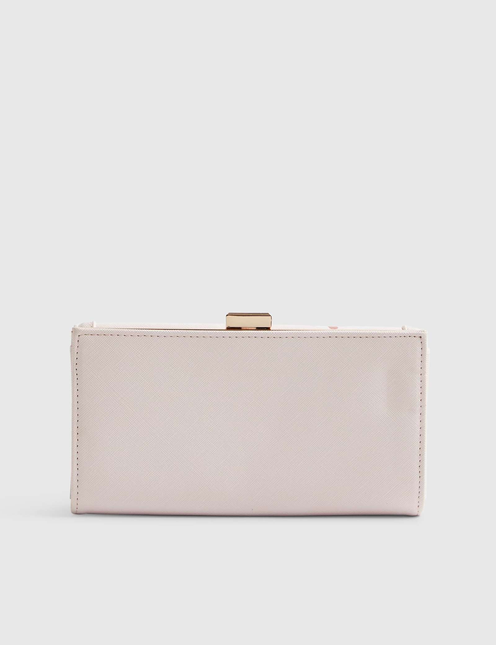 Faux Leather Floral Print Clip Top Purse - image 3