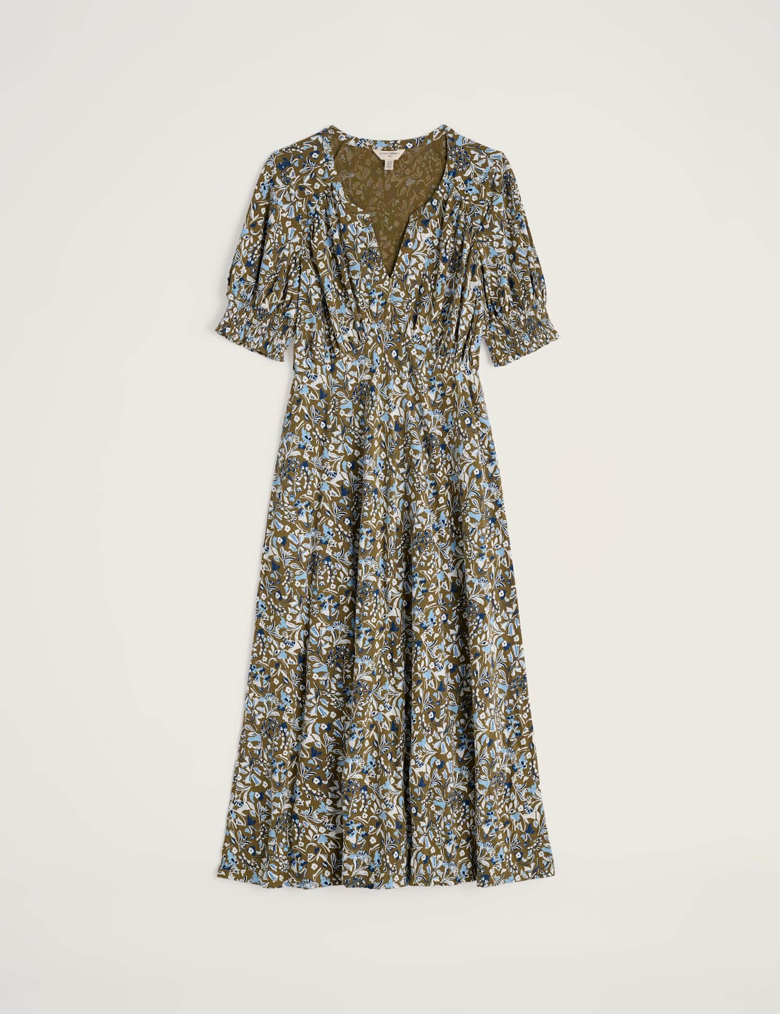 Cotton Rich Floral Midi Skater Dress - image 1