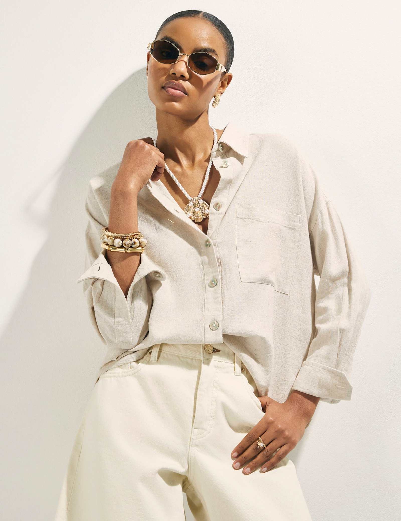 Linen Rich Relaxed Shirt - image 1