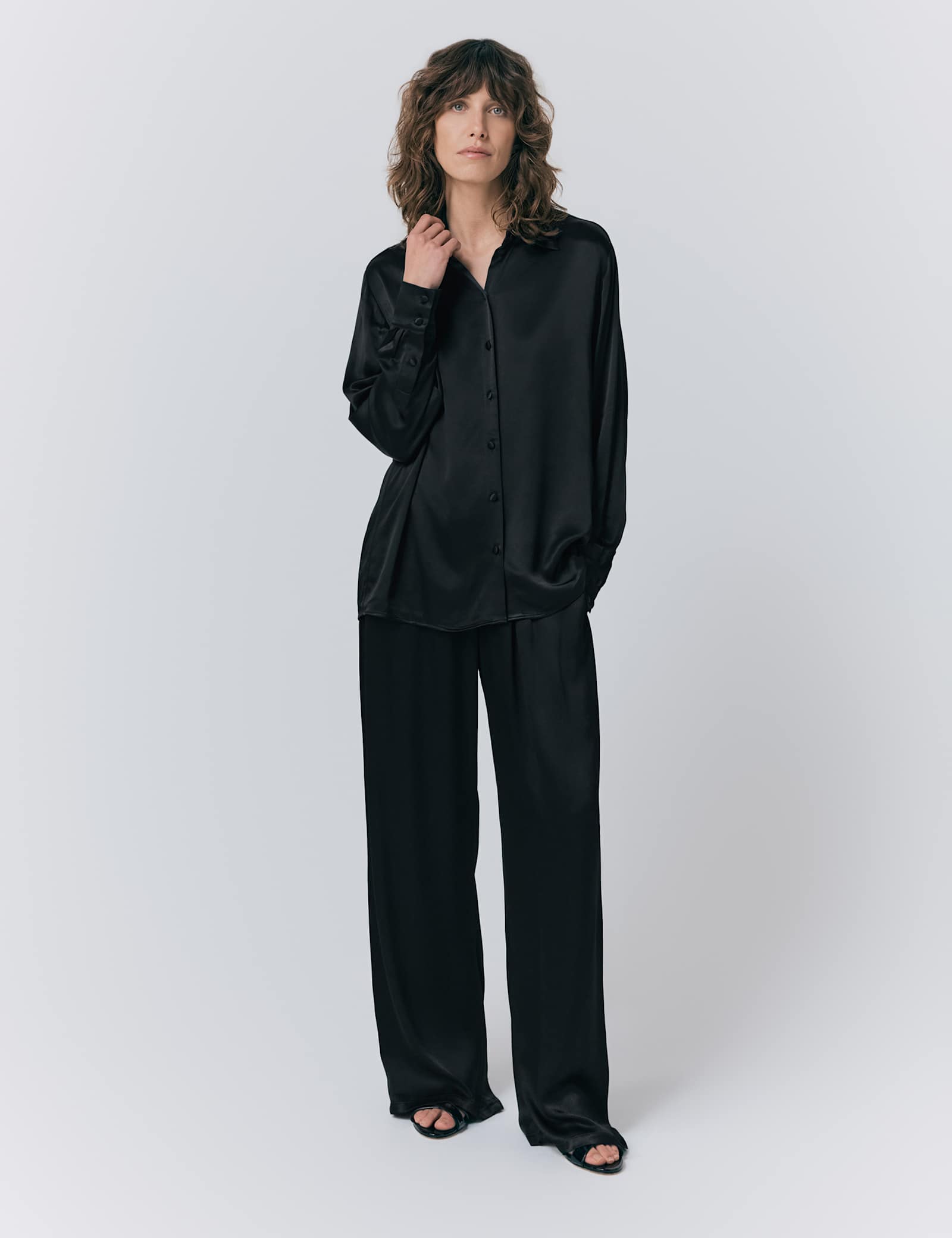 Satin Collared Button Through Shirt - image 5