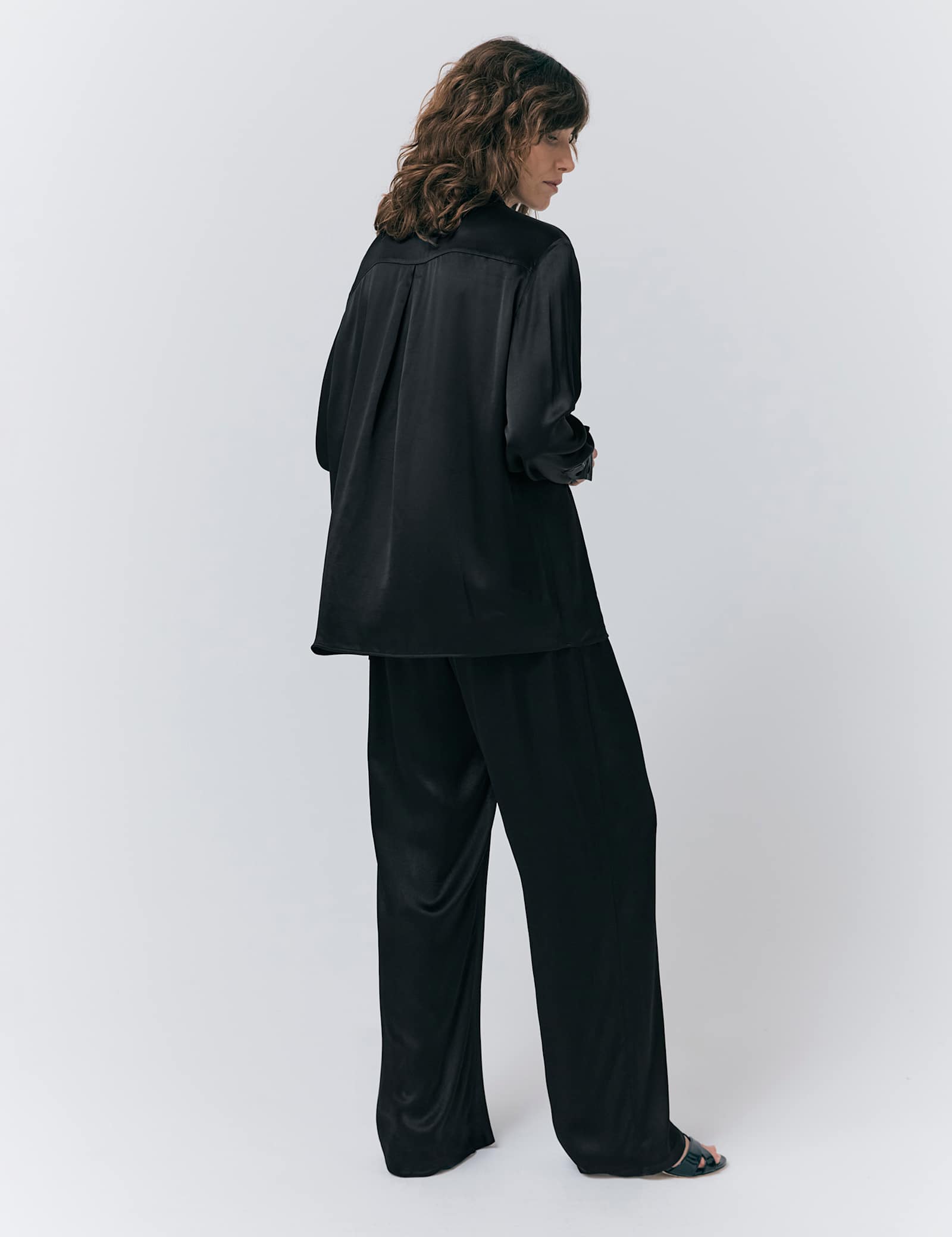 Satin Collared Button Through Shirt - image 4