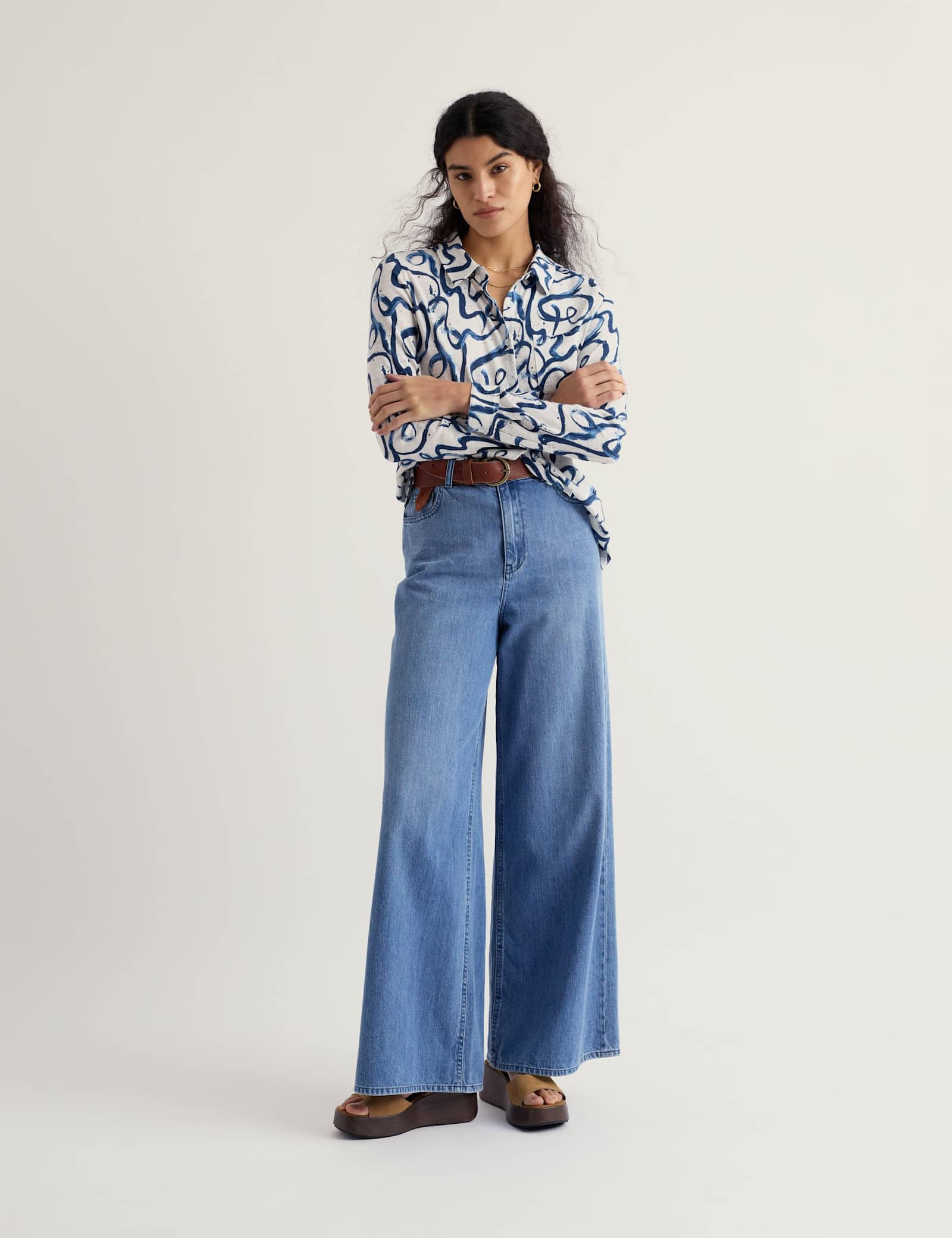 Pure Cotton Jersey Printed Collared Shirt - image 2