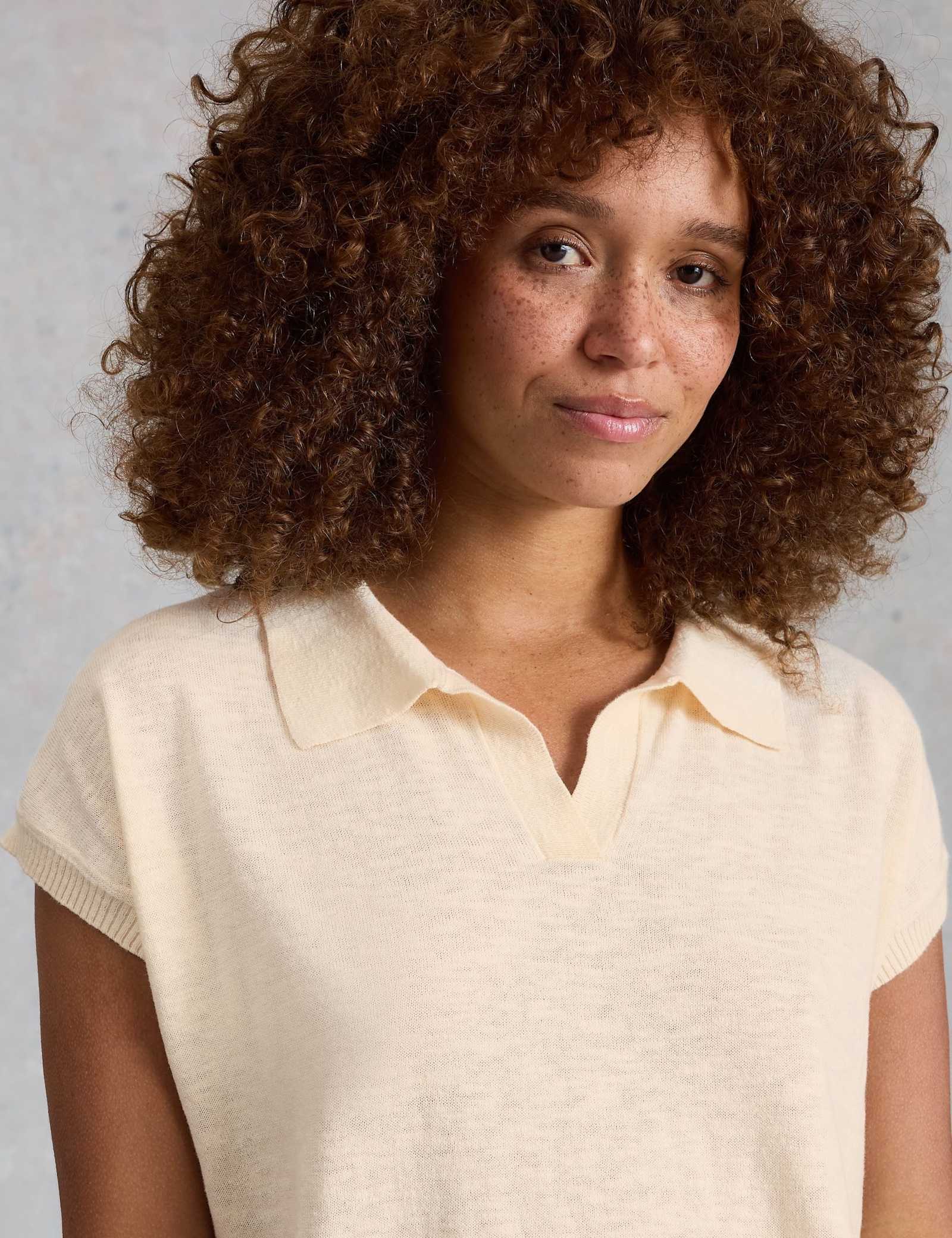 Cotton Rich Top With Linen - image 3