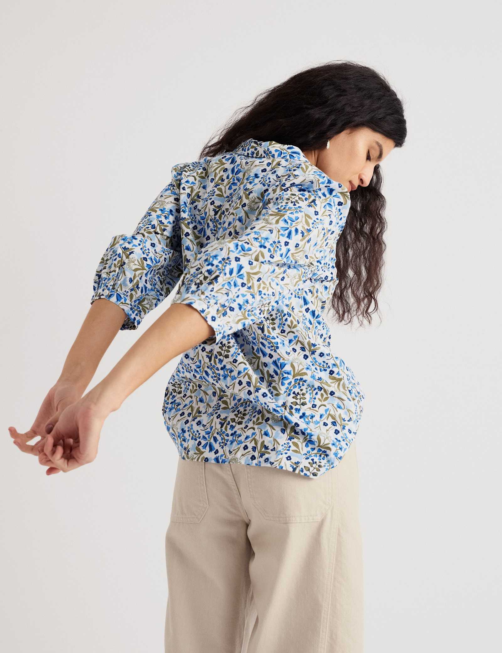 Pure Cotton Floral Collared Blouse - image 5